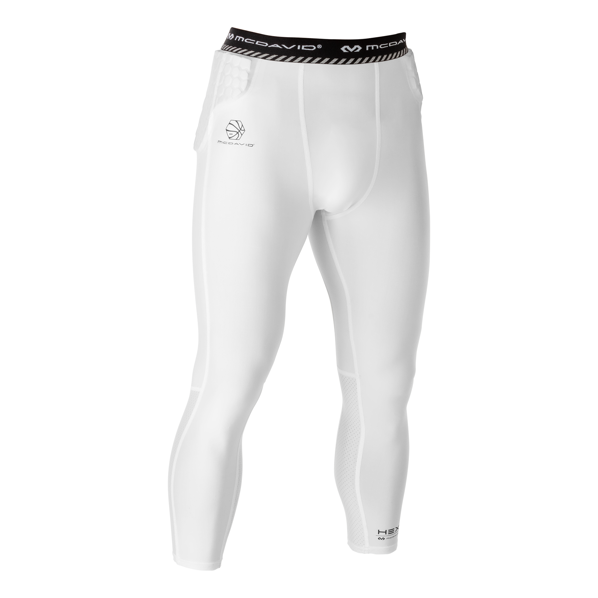 McDavid Hex Basketball Tight w/ Hip and Tailbone Pads - White - Hibbett