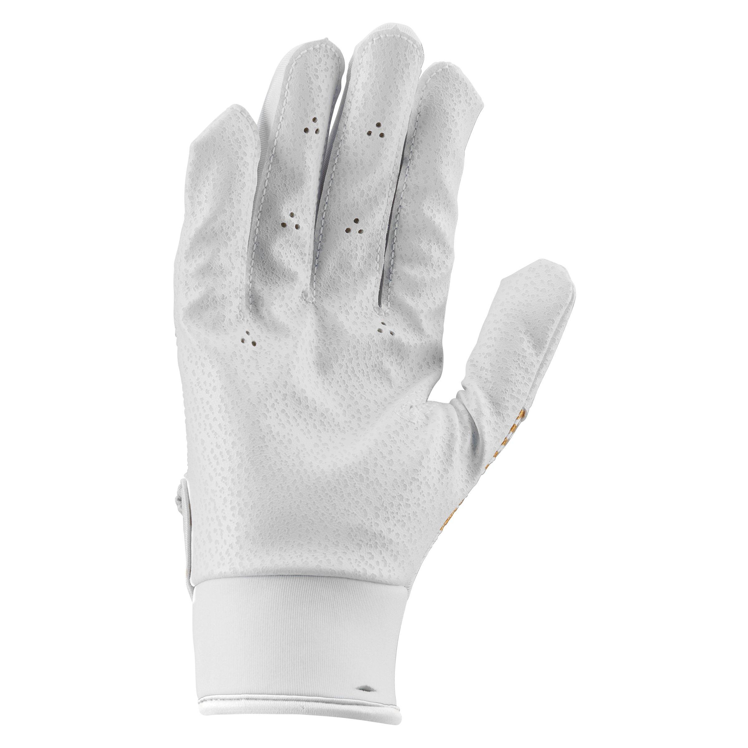 Nike Hyperdiamond Edge Softball Batting Gloves - WHITE/GOLD Thumbnail View 2