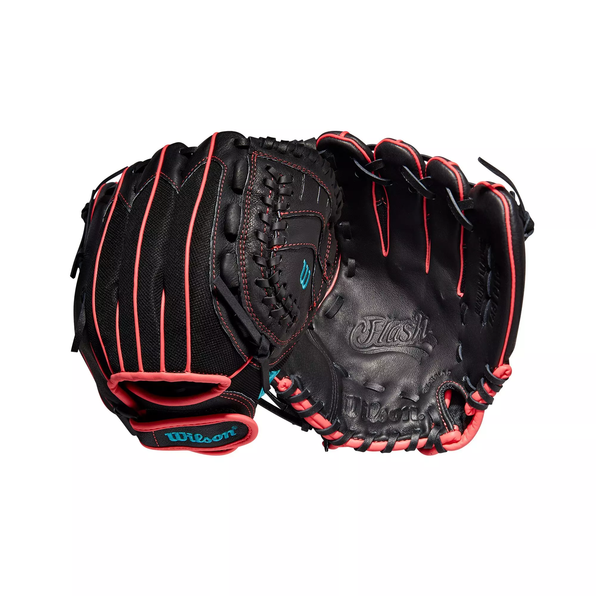 Wilson Flash 11" Softball Fielders Glove - BLACK/BLUE