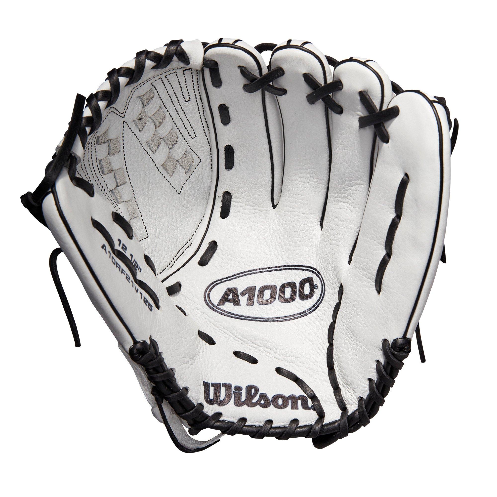 Wilson A1000 V125 12.5" Fastpitch Outfield Glove 2022 - WHITE/BLACK Thumbnail View 2