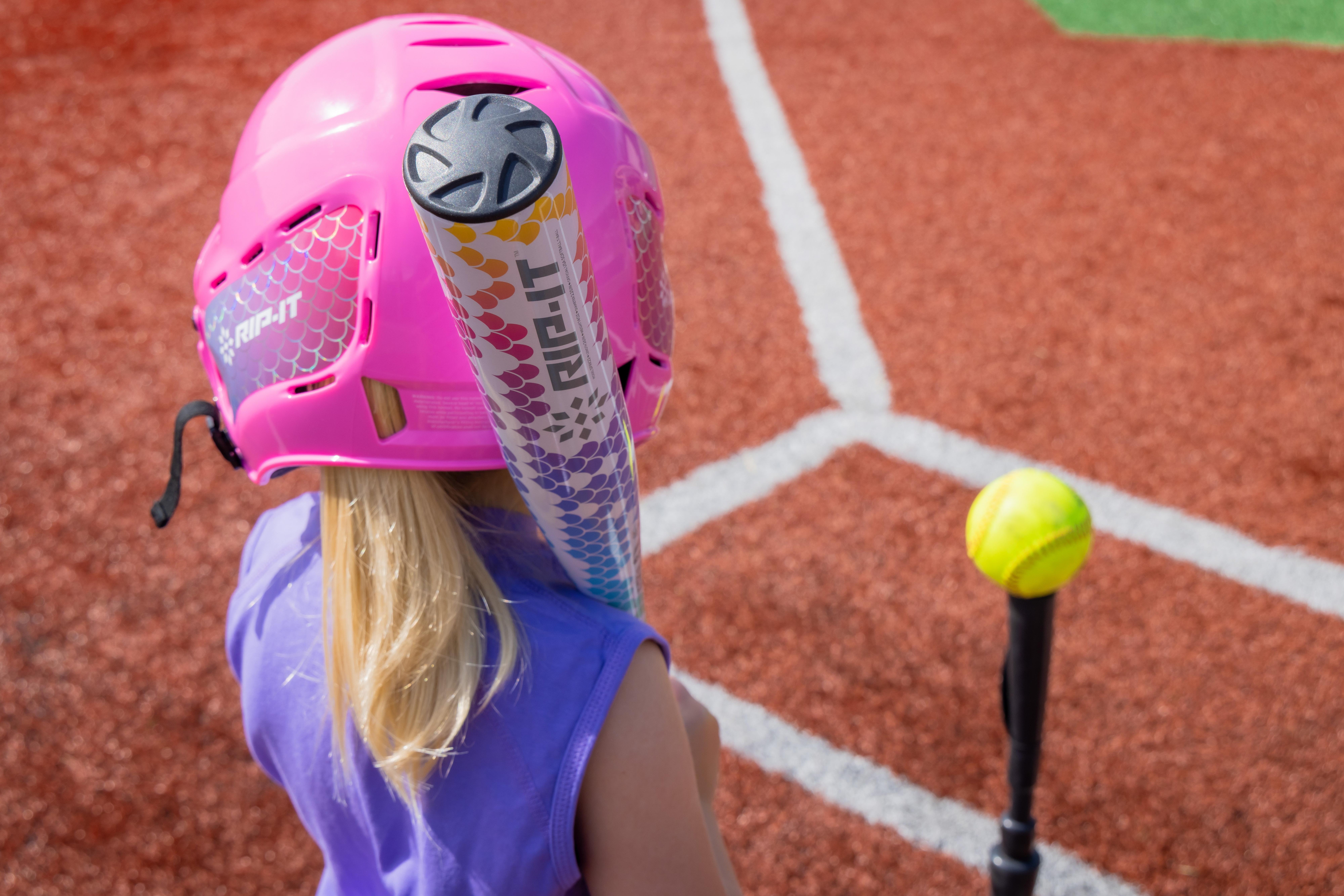  RIP-IT, Stardust Girls Fastpitch Softball Bat, 1 Pc.  Aluminum, Approved for All Fields, 28, Pink/Blue
