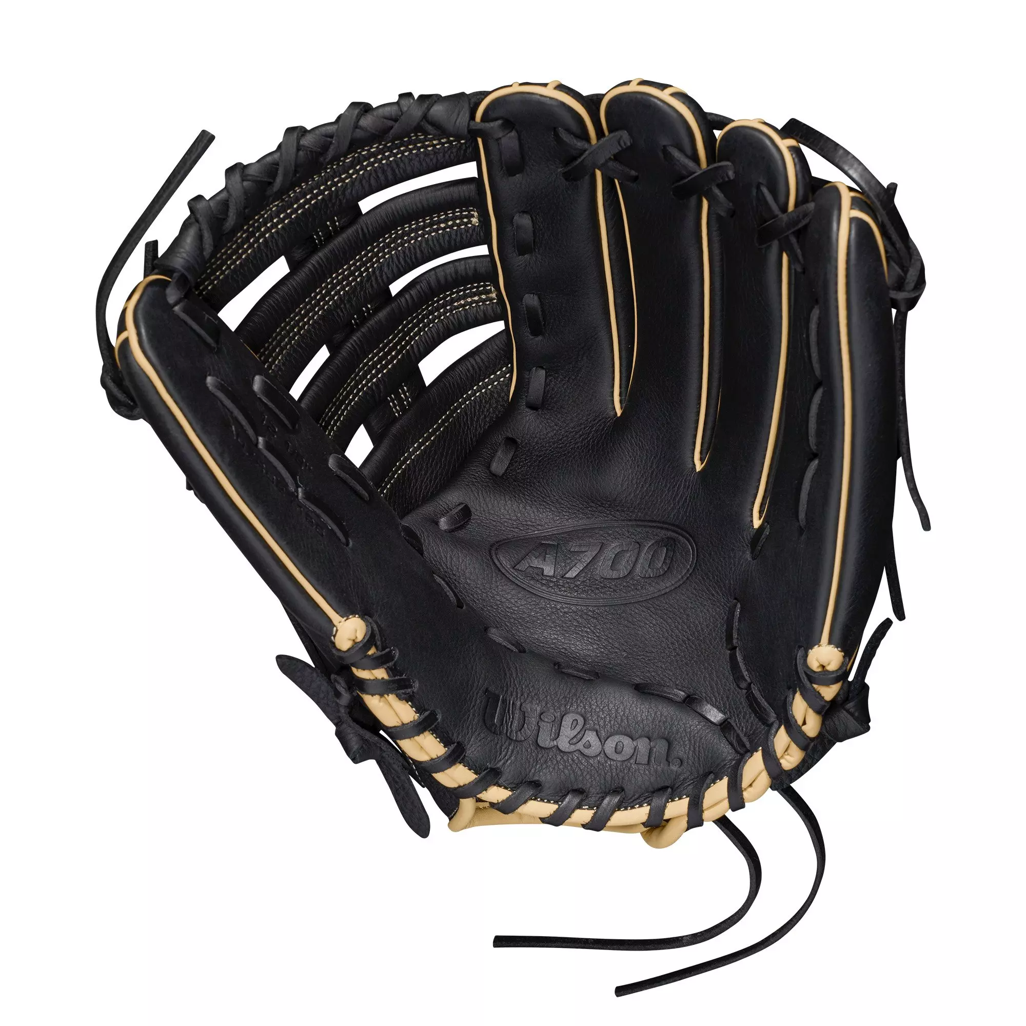 Wilson A700 12.5" Black/Tan Outfield Baseball Glove 2022 - BLACK/TAN