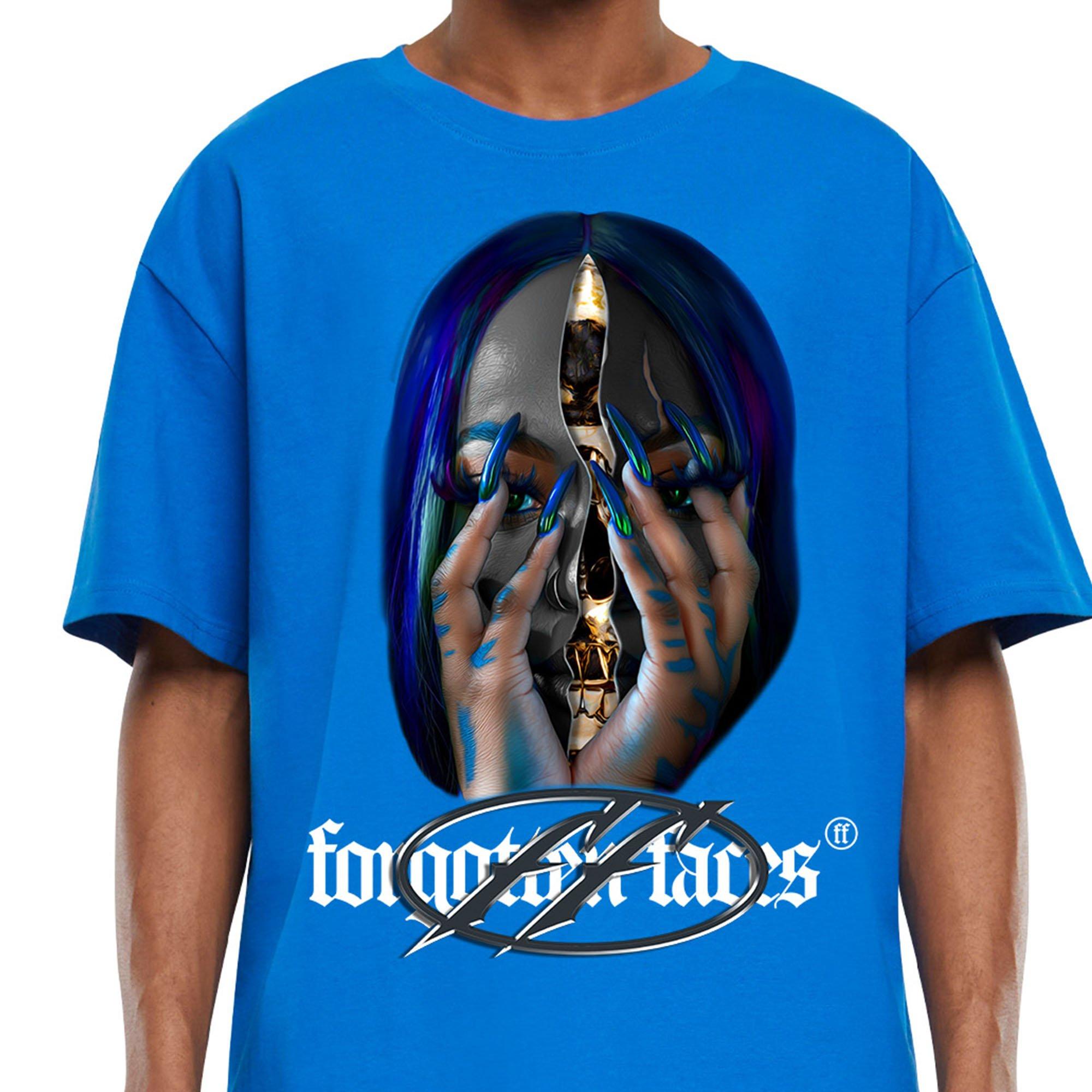 Forgotten Faces Men's Skull Chick 2.0 Tee - BLUE Thumbnail View 3