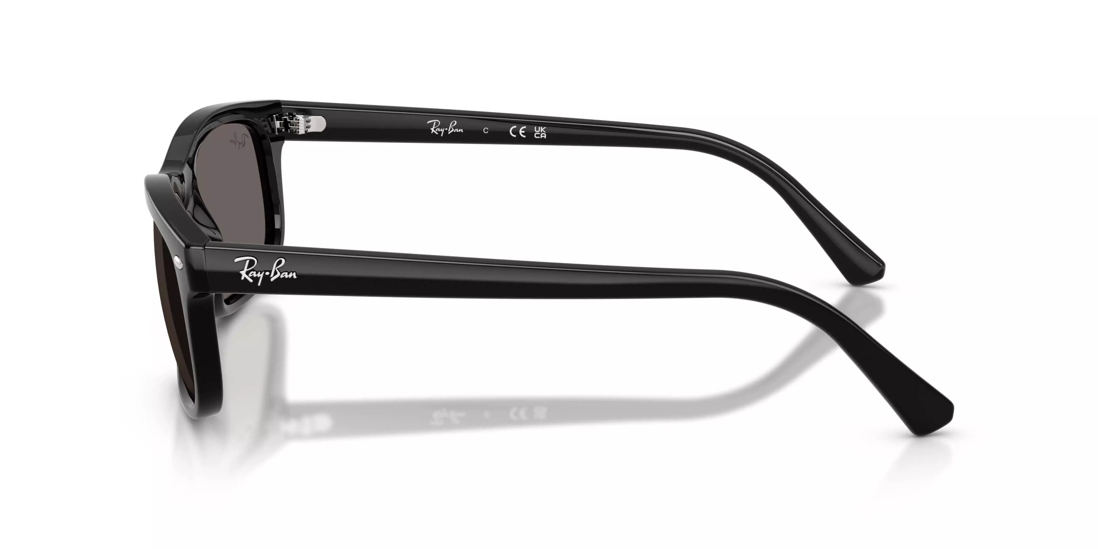 Ray-Ban RB2224 Dark Grey Sunglasses &ndash; Polished Black - BLACK/GREY