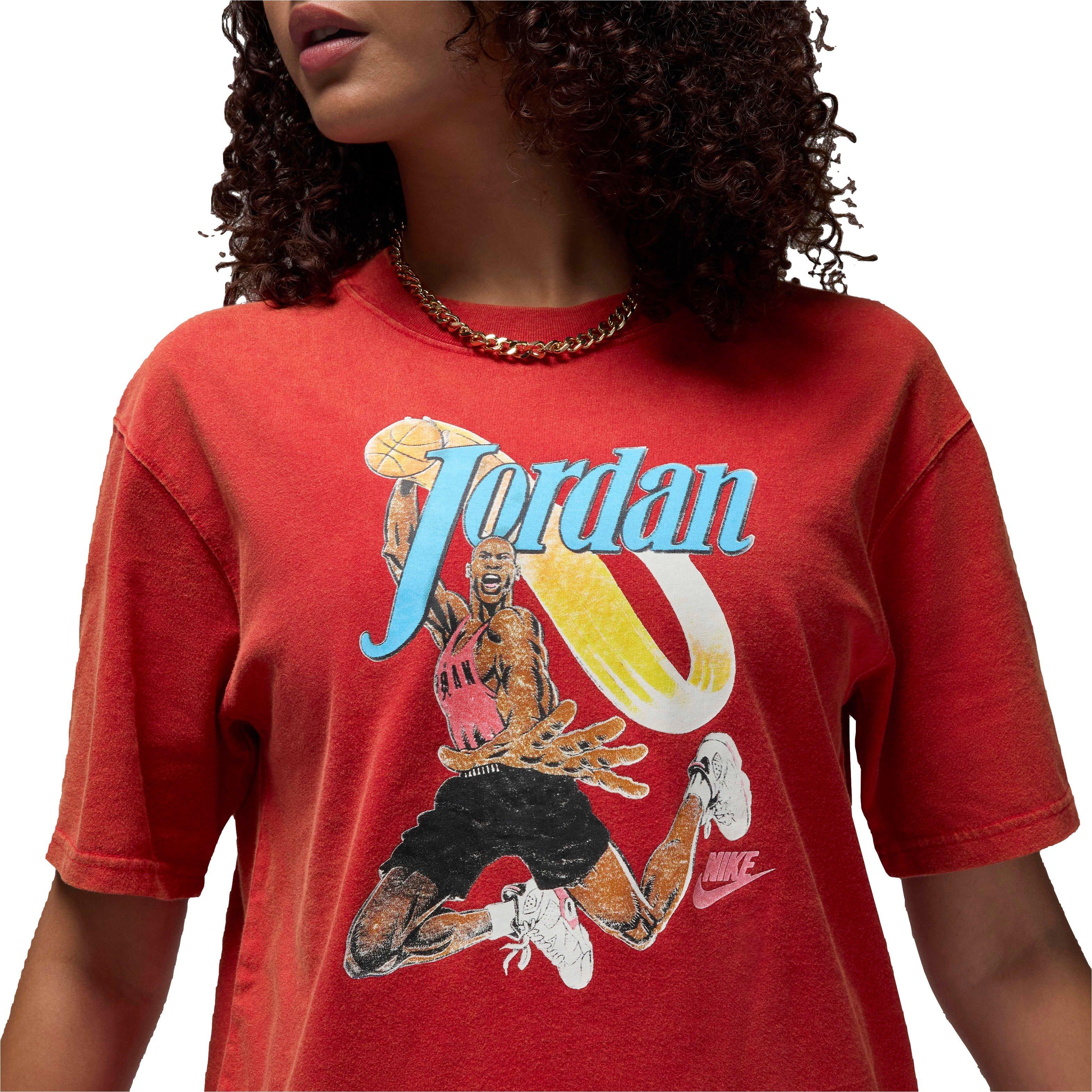 Jordan Women's Short-Sleeve Graphic Girlfriend T-Shirt -Red
