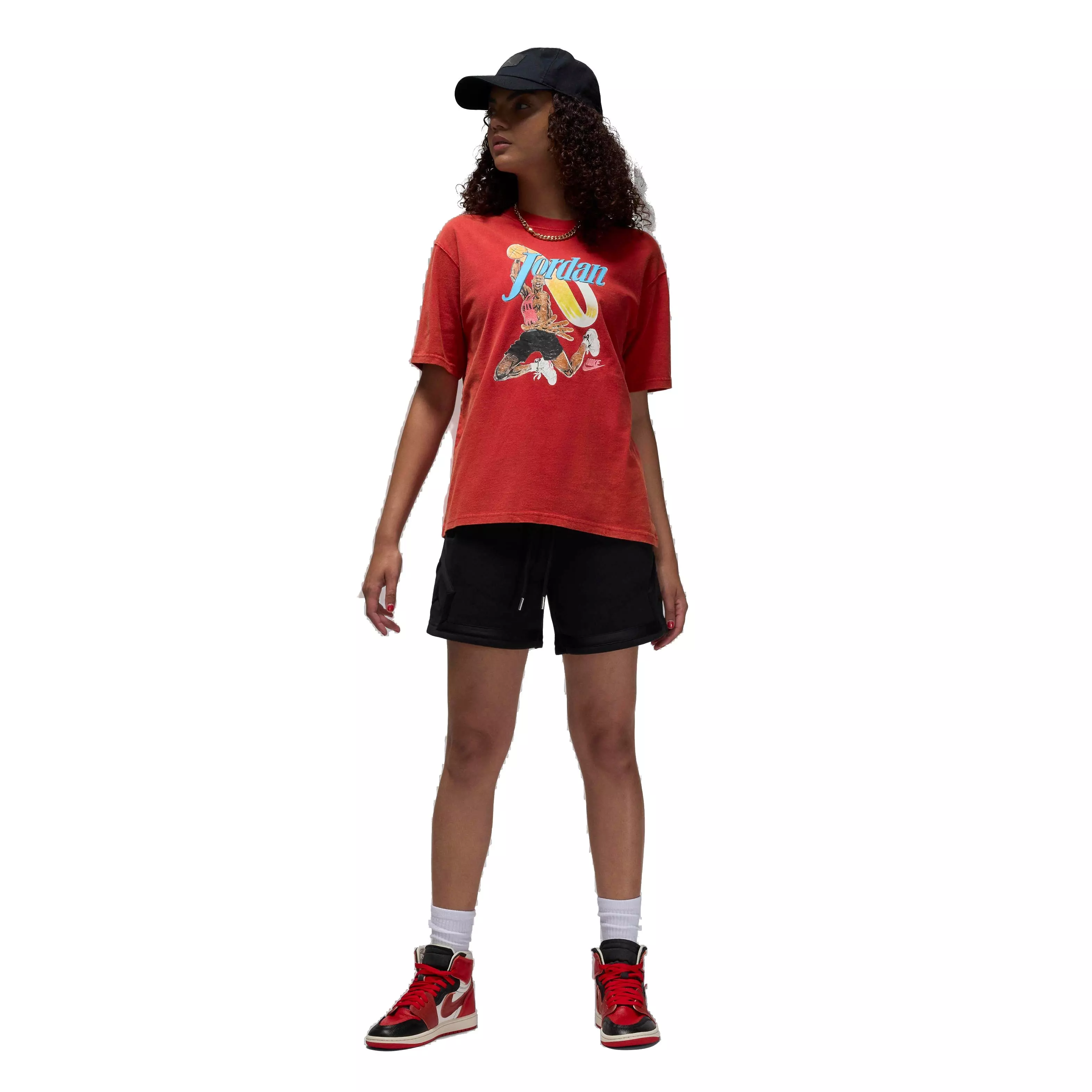 Jordan Women's Short-Sleeve Graphic Girlfriend T-Shirt -Red - RED