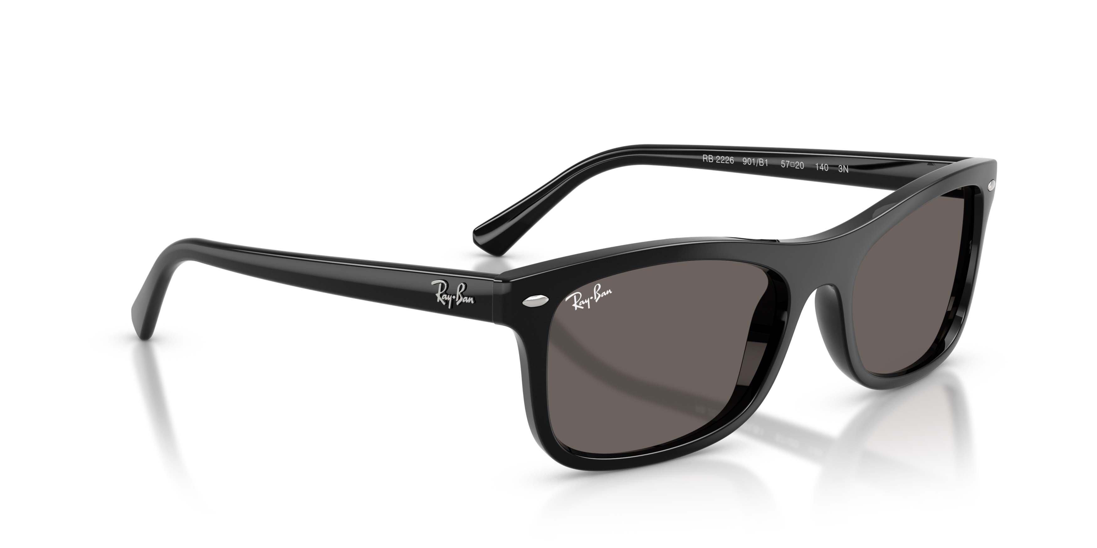 Ray-Ban RB2226 Dark Grey Sunglasses &ndash; Polished Black - BLACK/GREY Thumbnail View 3
