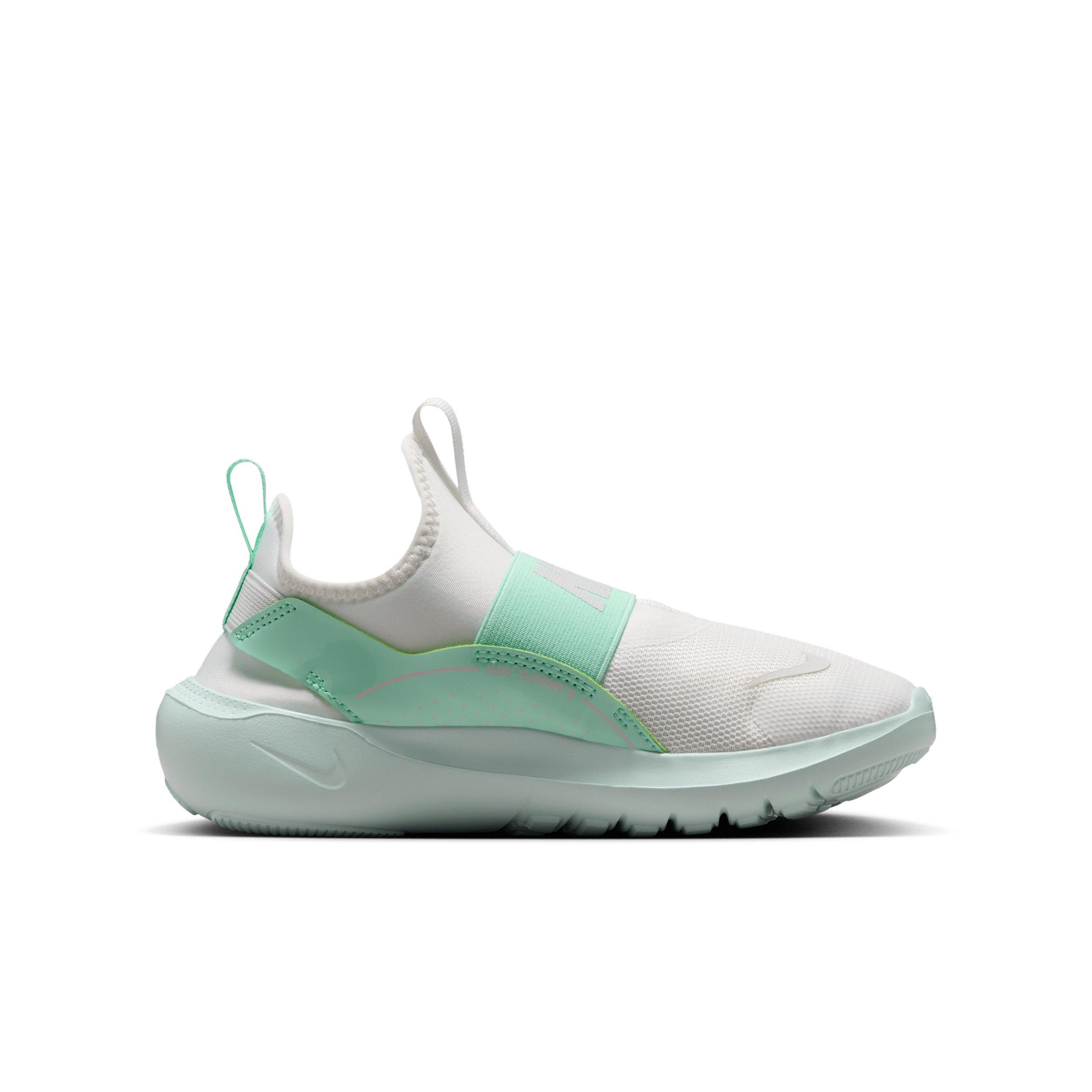 Nike Flex Runner 4 "Summit White/Arctic Green/Barely Green/Dust" Grade School Girls' Running Shoe - WHITE/GREEN/GREEN/DUST