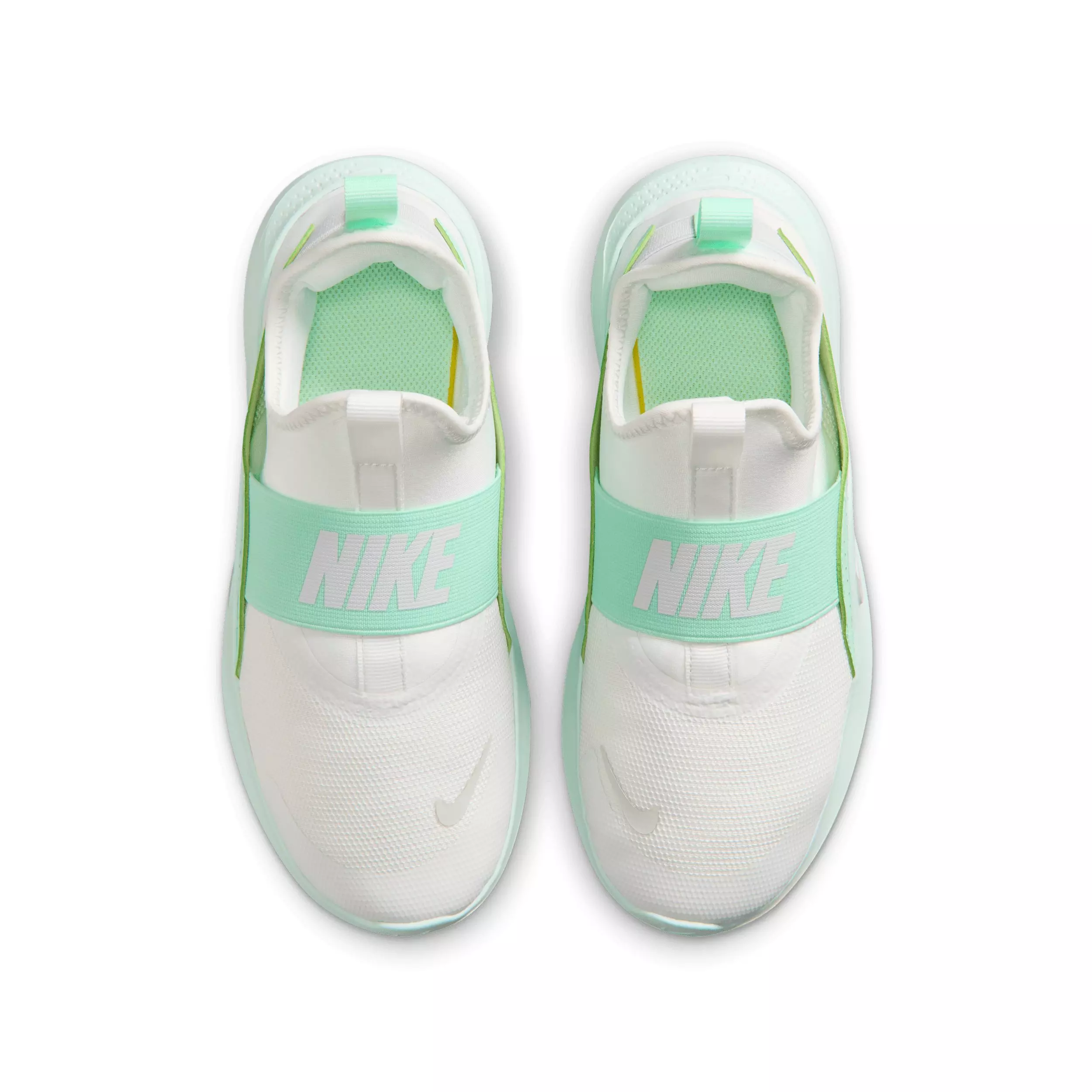 Nike Flex Runner 4 "Summit White/Arctic Green/Barely Green/Dust" Grade School Girls' Running Shoe - WHITE/GREEN/GREEN/DUST