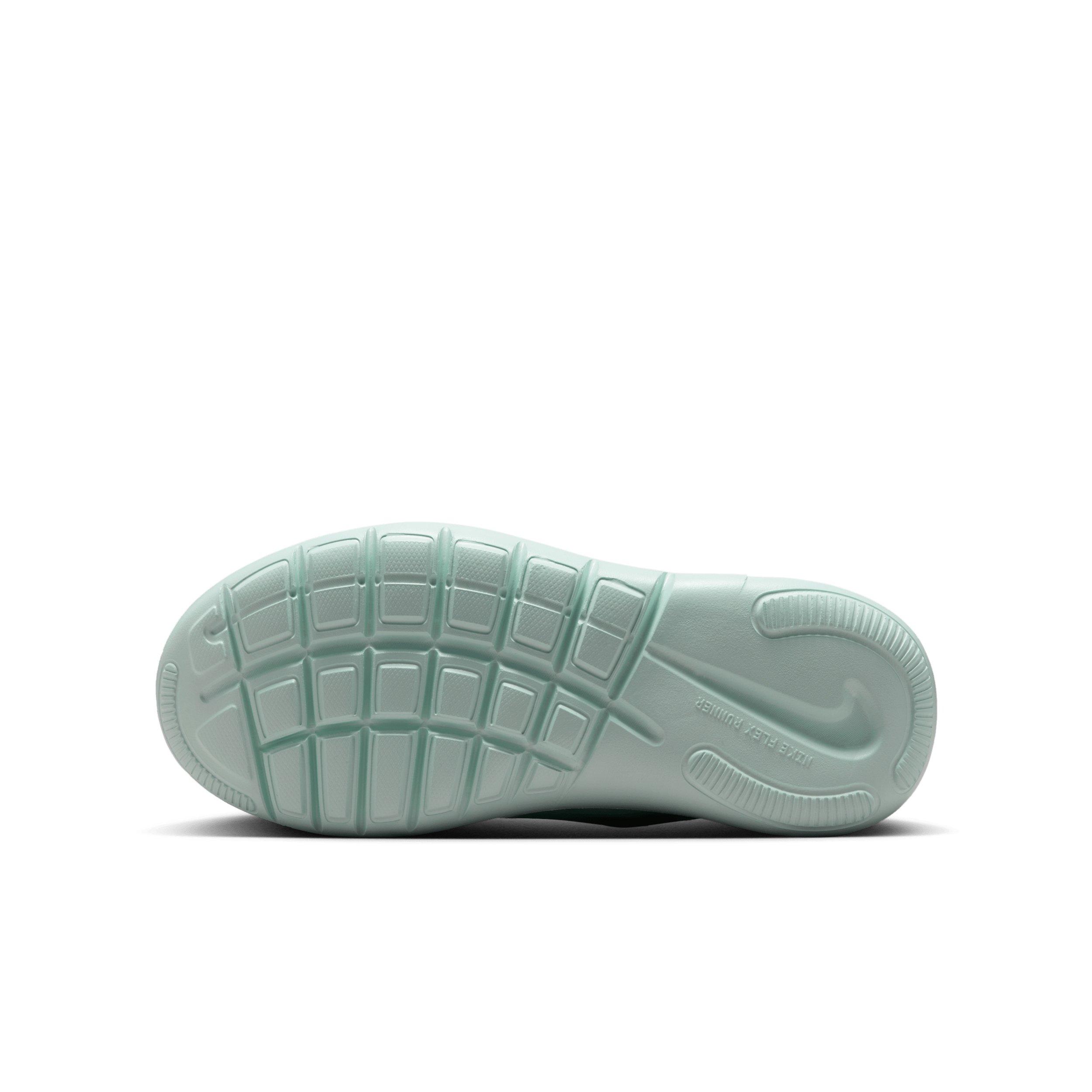 Nike Flex Runner 4 "Summit White/Arctic Green/Barely Green/Dust" Grade School Girls' Running Shoe - WHITE/GREEN/GREEN/DUST