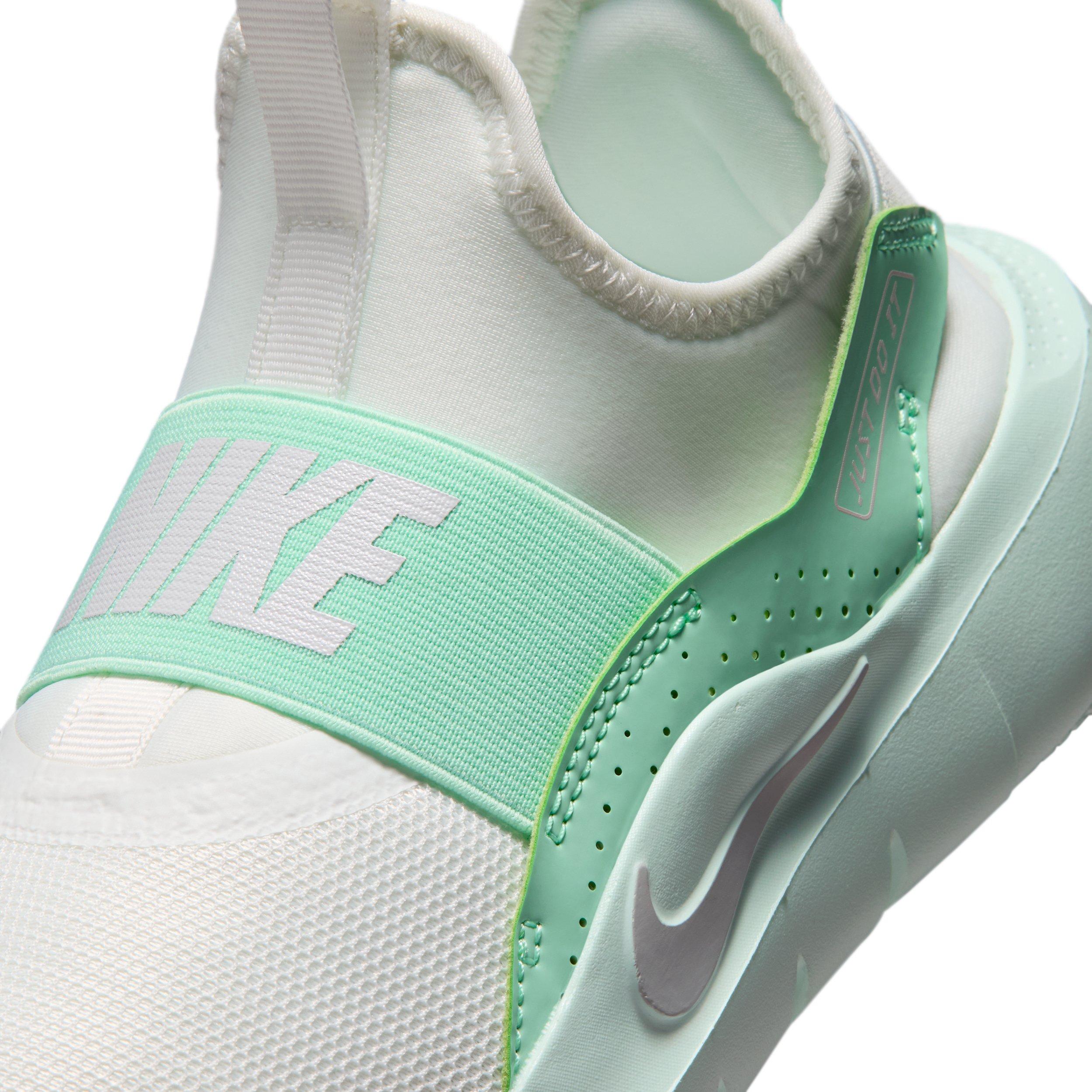 Nike Flex Runner 4 "Summit White/Arctic Green/Barely Green/Dust" Grade School Girls' Running Shoe - WHITE/GREEN/GREEN/DUST