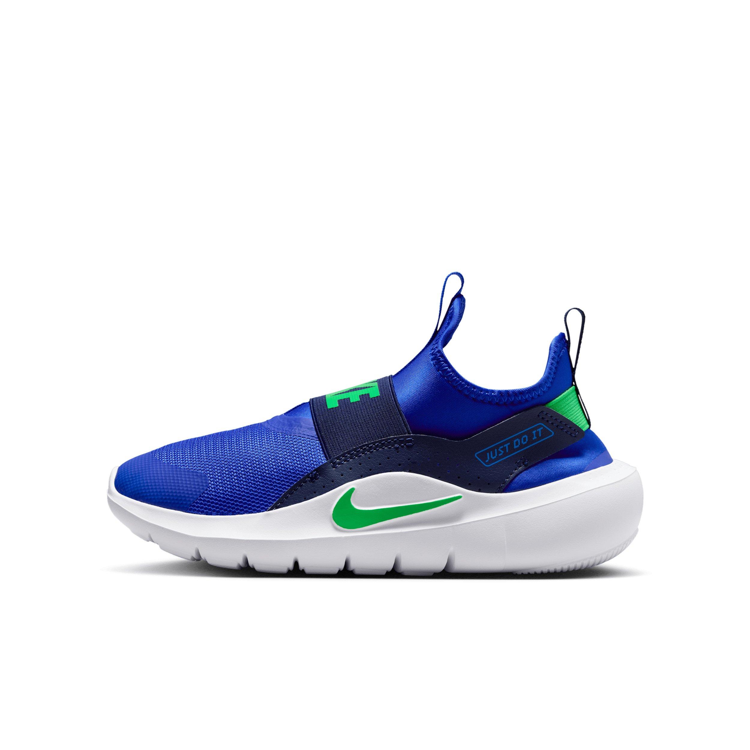 Nike Flex Runner 4 "Racer Blue/Midnight Navy/Aurora Blue/Green" Grade School Boys' Running Shoe - BLUE/NAVY/BLUE/GREEN