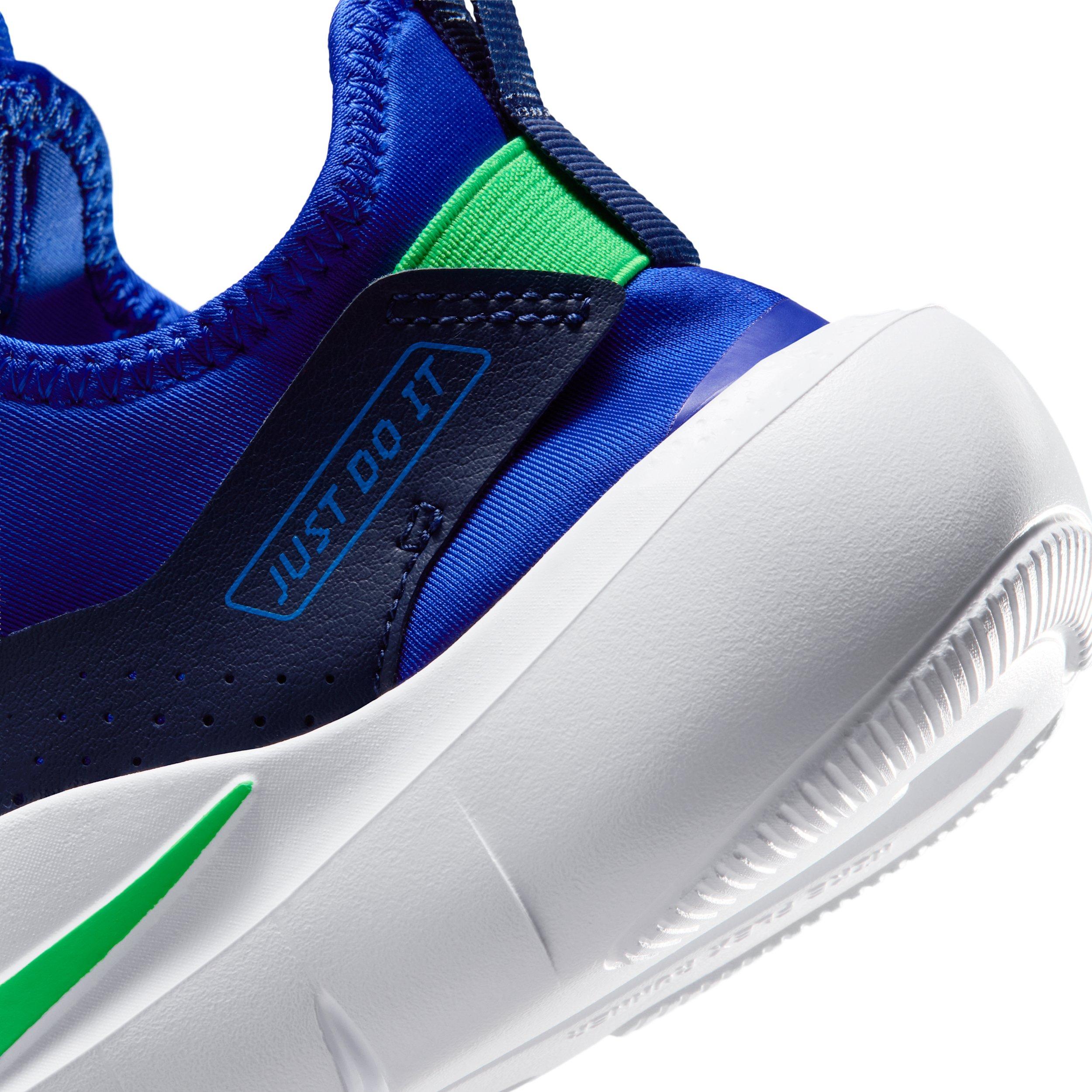 Nike Flex Runner 4 "Racer Blue/Midnight Navy/Aurora Blue/Green" Grade School Boys' Running Shoe - BLUE/NAVY/BLUE/GREEN