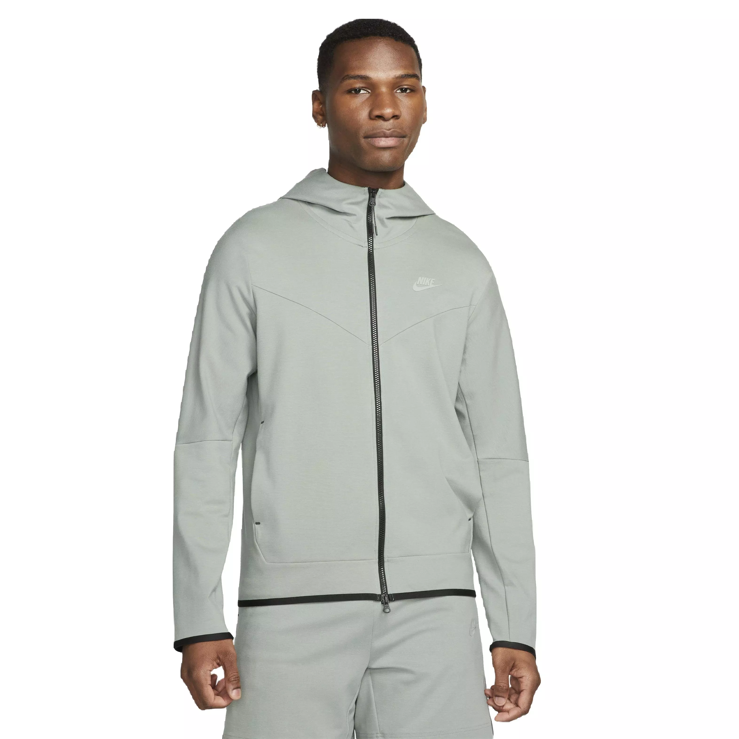 Nike Big Boys' Sportswear Tech Fleece Full-Zip Jacket-Grey/Black/White -  Hibbett