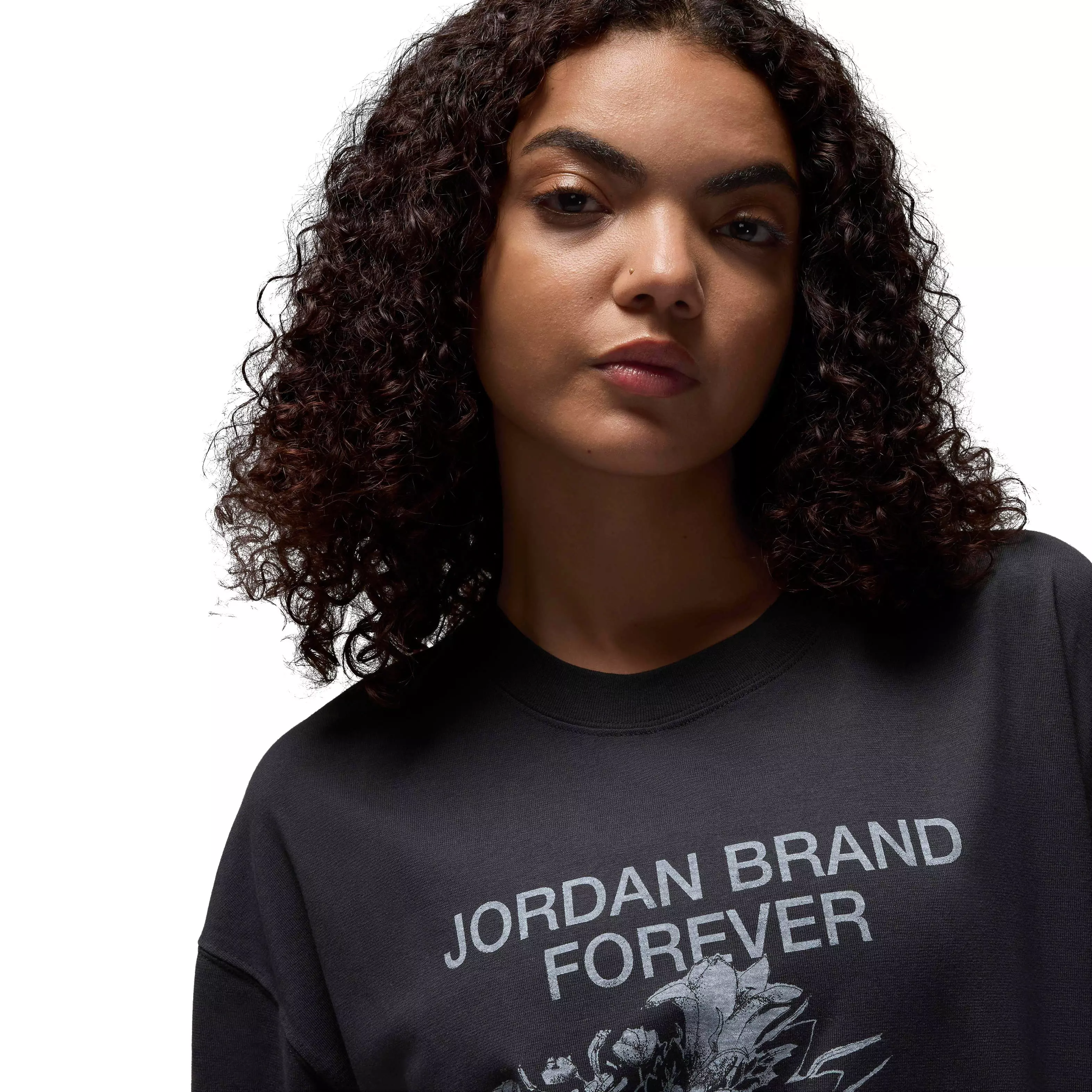 Jordan Women's Oversized Graphic T-Shirt - Black - BLACK