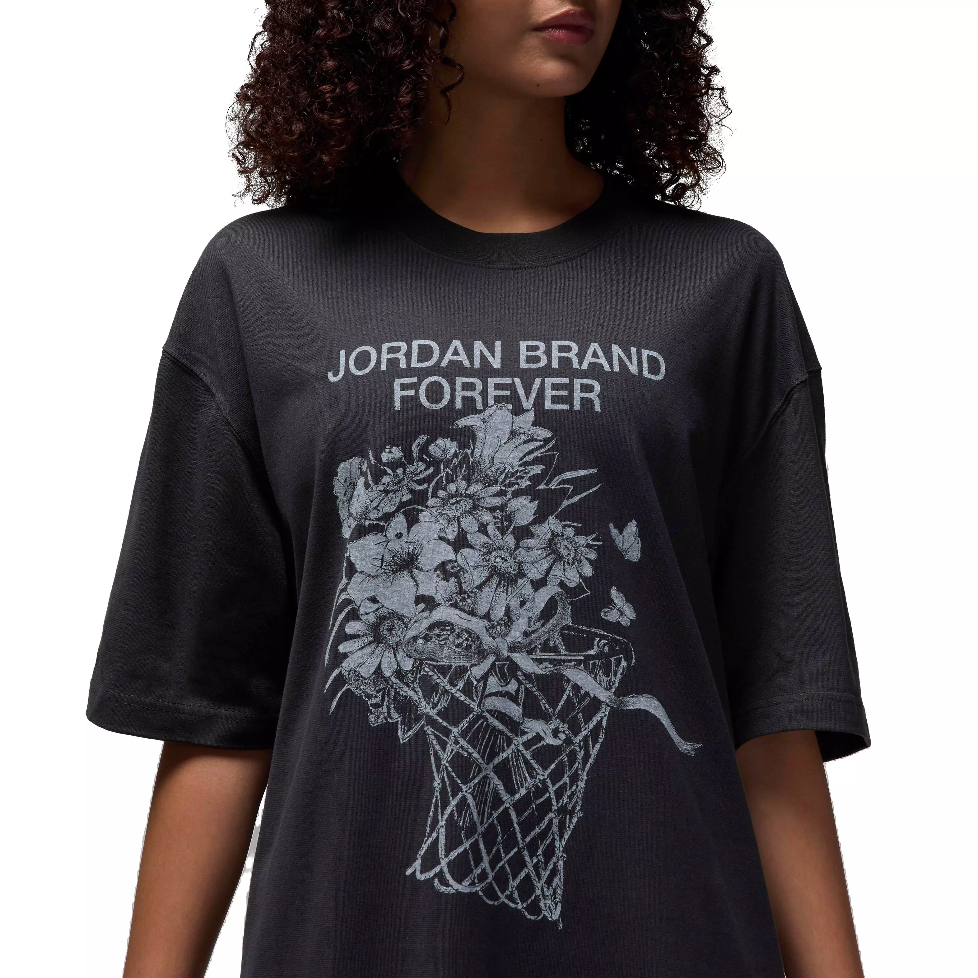 Jordan Women's Oversized Graphic T-Shirt - Black - BLACK