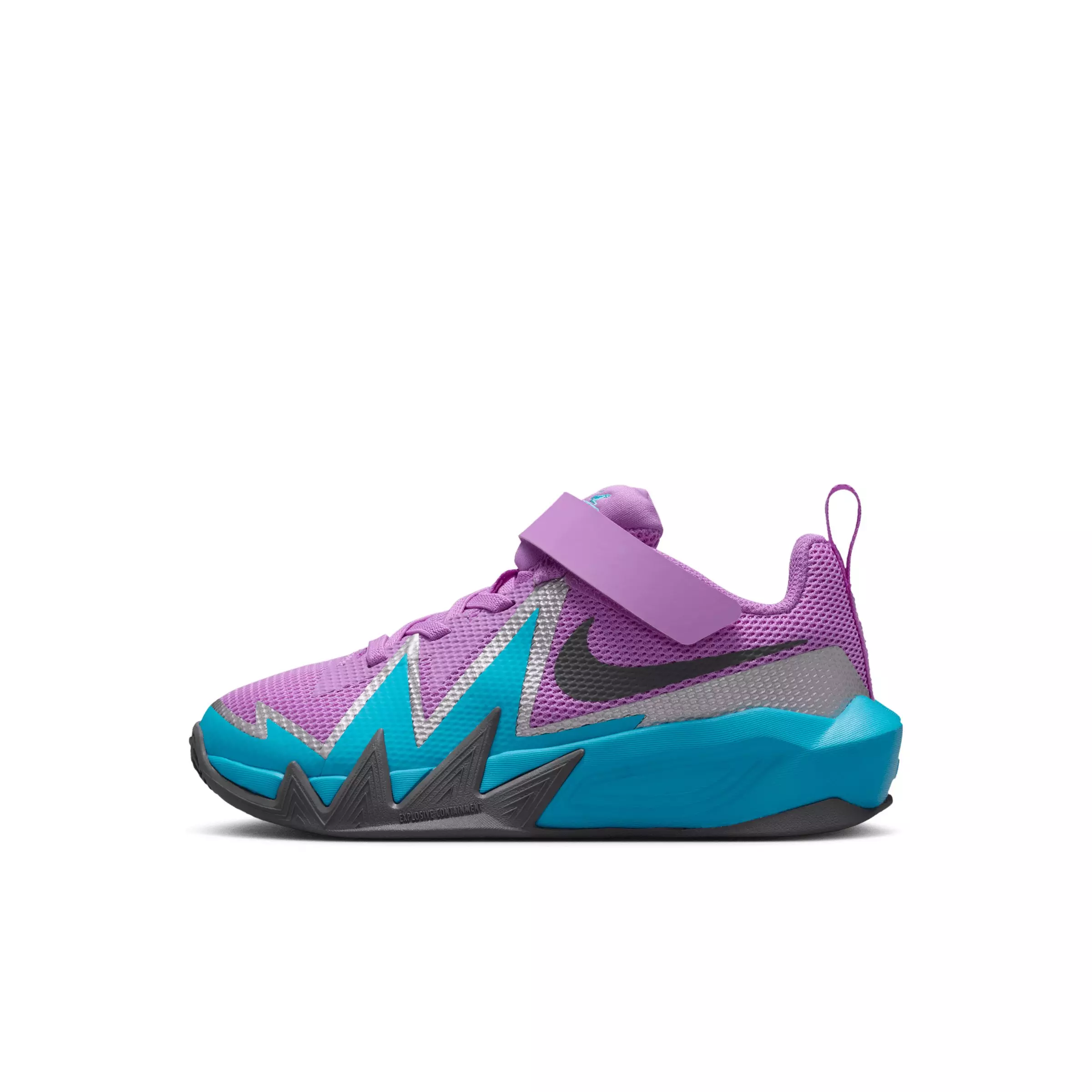 Nike S.T. Dynamite "Fuchsia Glow/Baltic Blue/Silver/Smoke Grey" Preschool Boys' Basketball Shoe - FUCHSIA/BLUE/SILVER/GREY