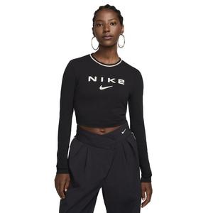 Nike Women's Sportswear Chill Knit Slim Long-Sleeve Cropped Graphic Tee