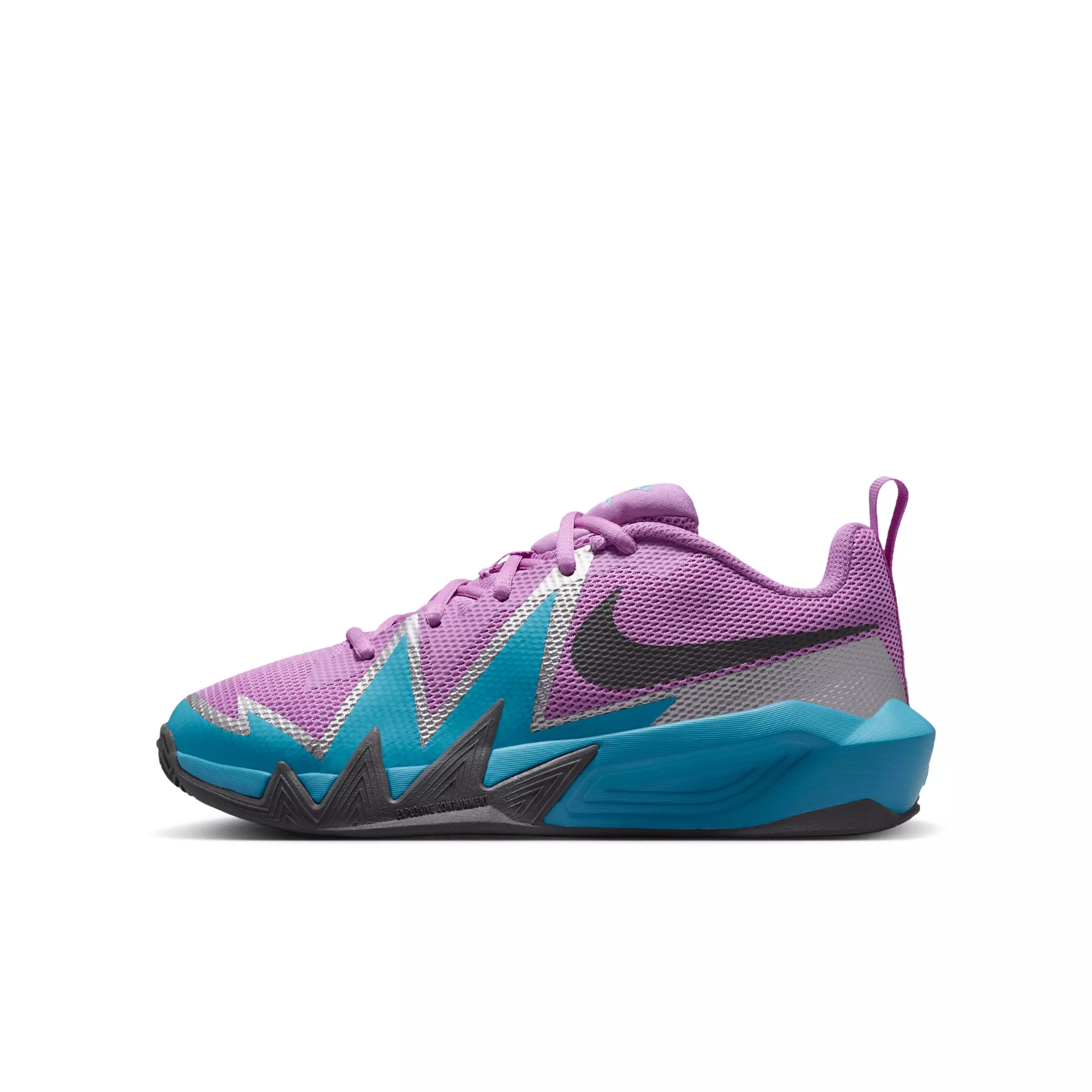 Nike S.T. Dynamite "Fuchsia Glow/Baltic Blue/Silver/Smoke Grey" Grade School Boys' Basketball Shoe - FUCHSIA/BLUE/SILVER/GREY