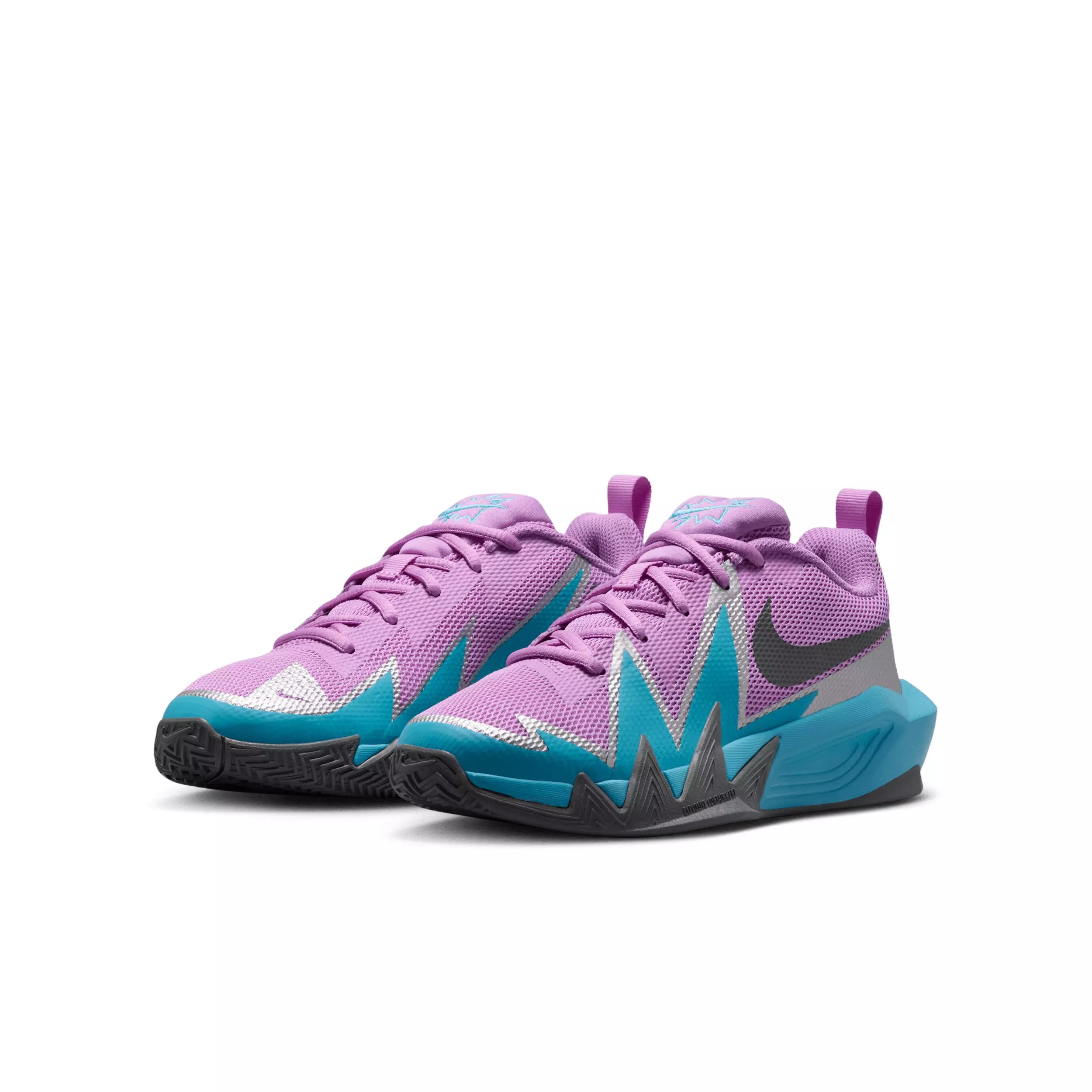 Nike S.T. Dynamite "Fuchsia Glow/Baltic Blue/Silver/Smoke Grey" Grade School Boys' Basketball Shoe - FUCHSIA/BLUE/SILVER/GREY