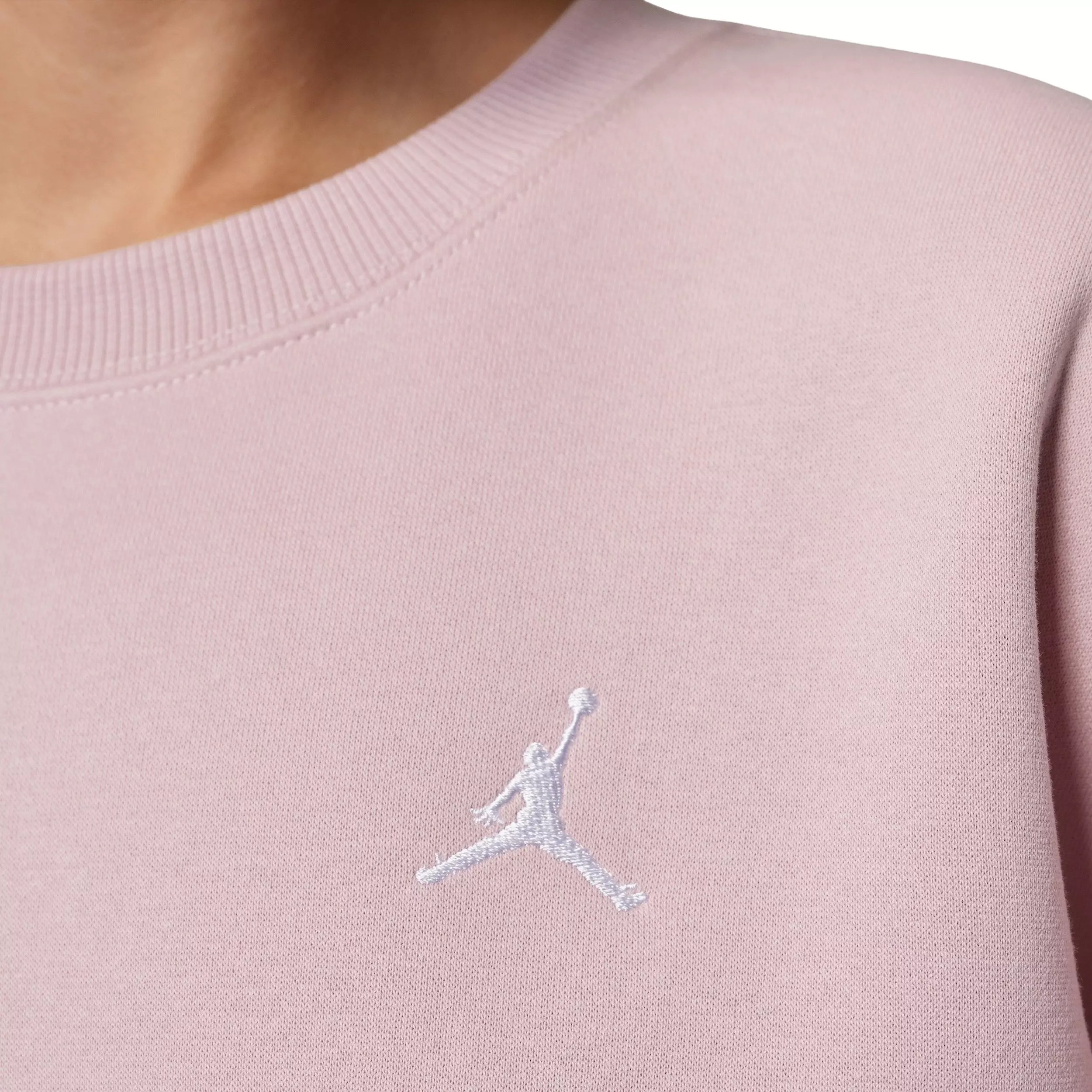 Jordan Women's Brooklyn Fleece Crew-Neck Sweatshirt -Rose - ROSE