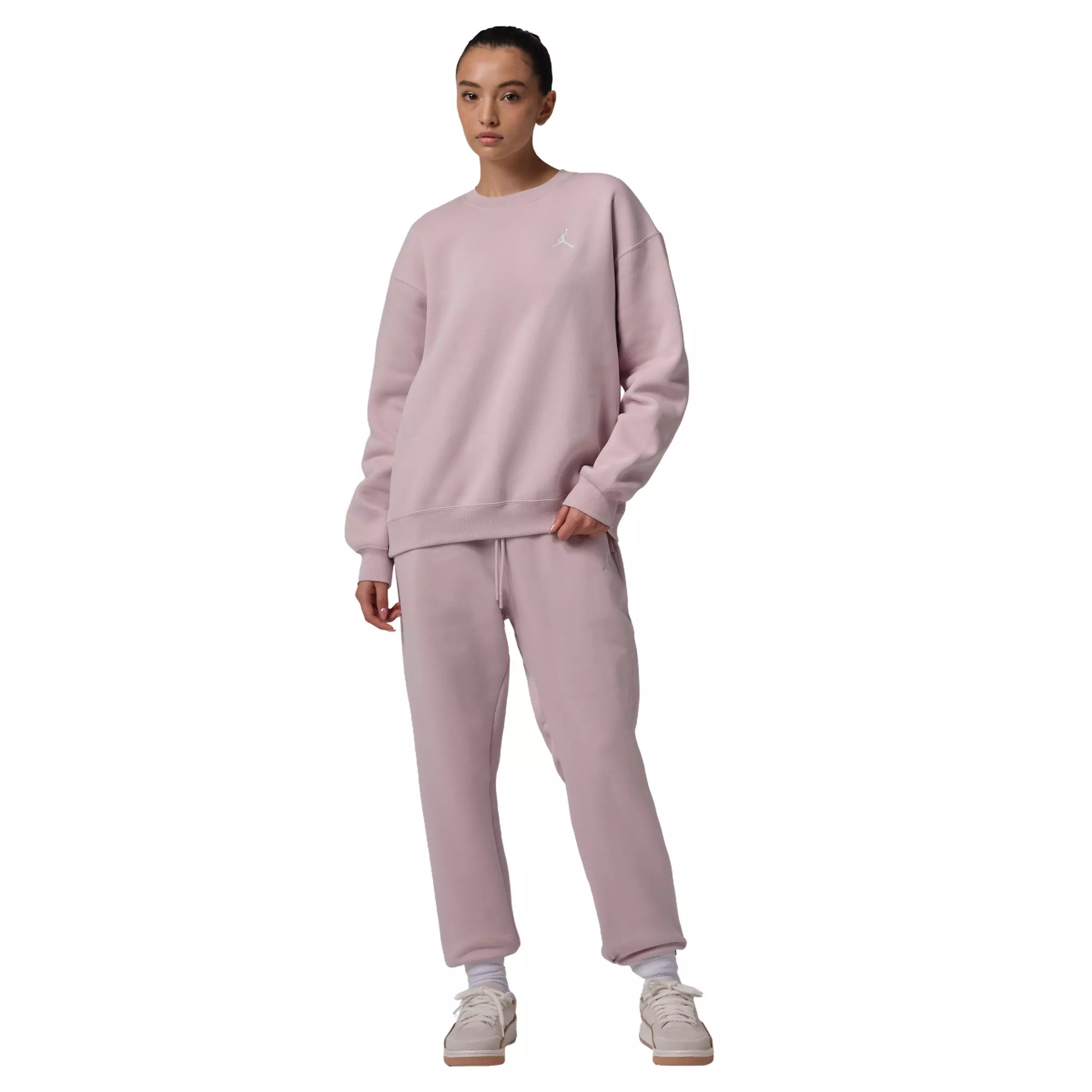 Jordan Women's Brooklyn Fleece Crew-Neck Sweatshirt -Rose - ROSE