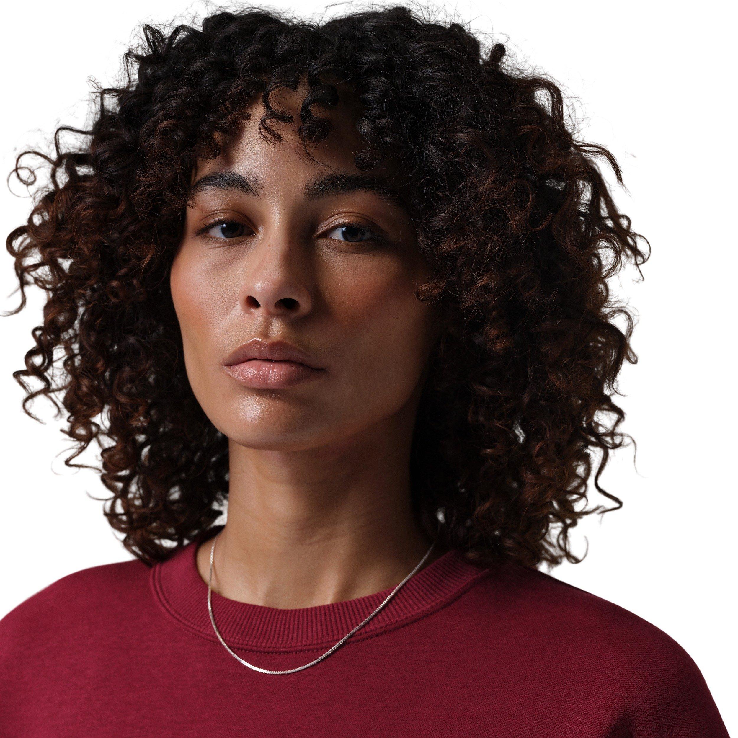 Jordan Women's Brooklyn Fleece Crew-Neck Sweatshirt -Red - RED Thumbnail View 3