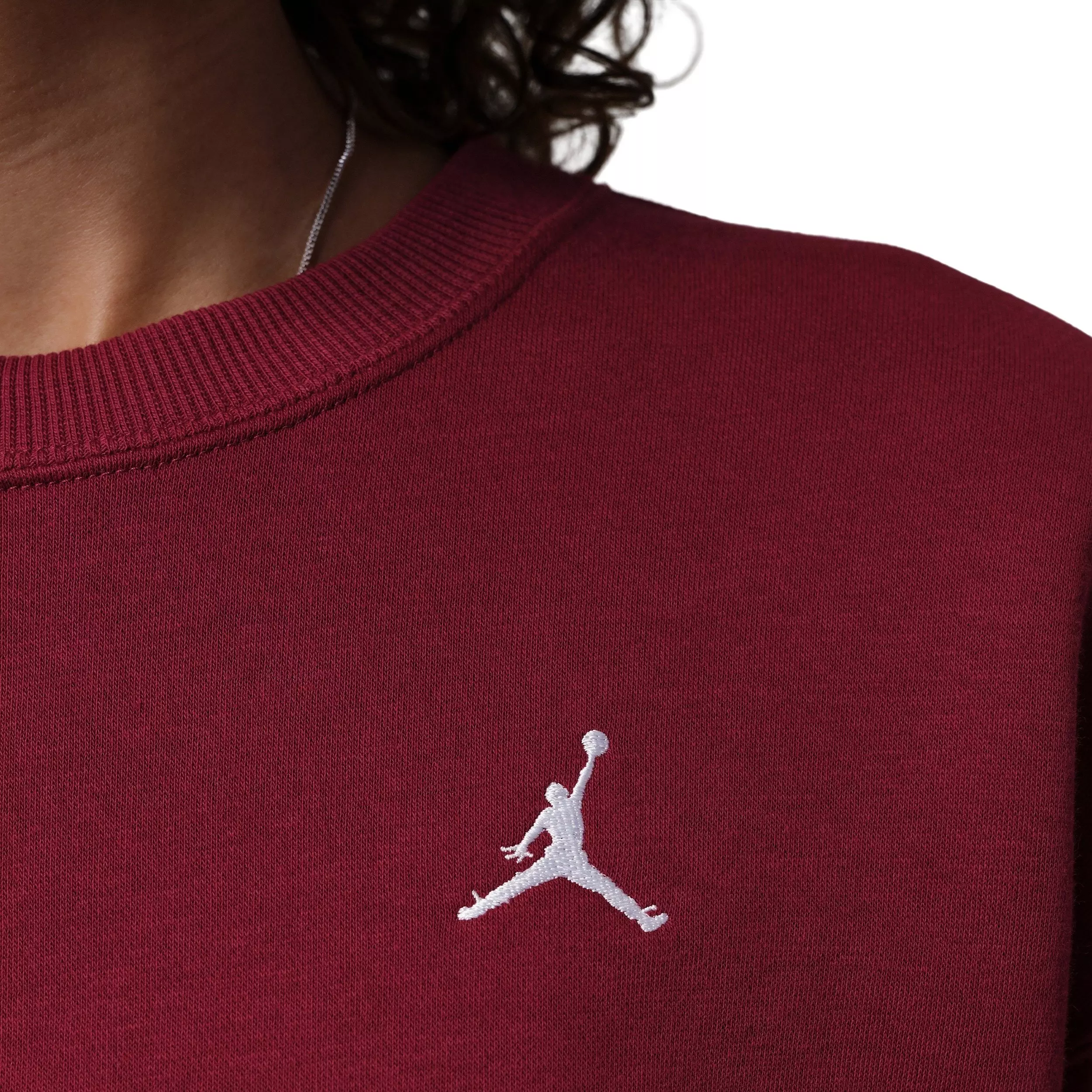 Jordan Women's Brooklyn Fleece Crew-Neck Sweatshirt - Red - RED