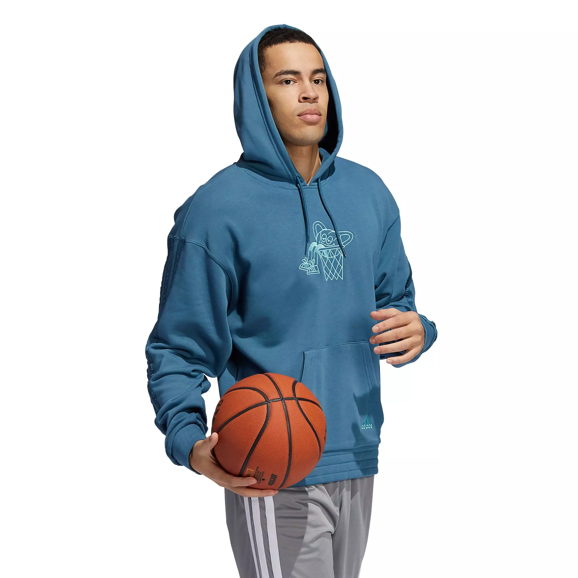 adidas Men's Navy Lil Stripe Ignite SZN Hoodie - NAVY