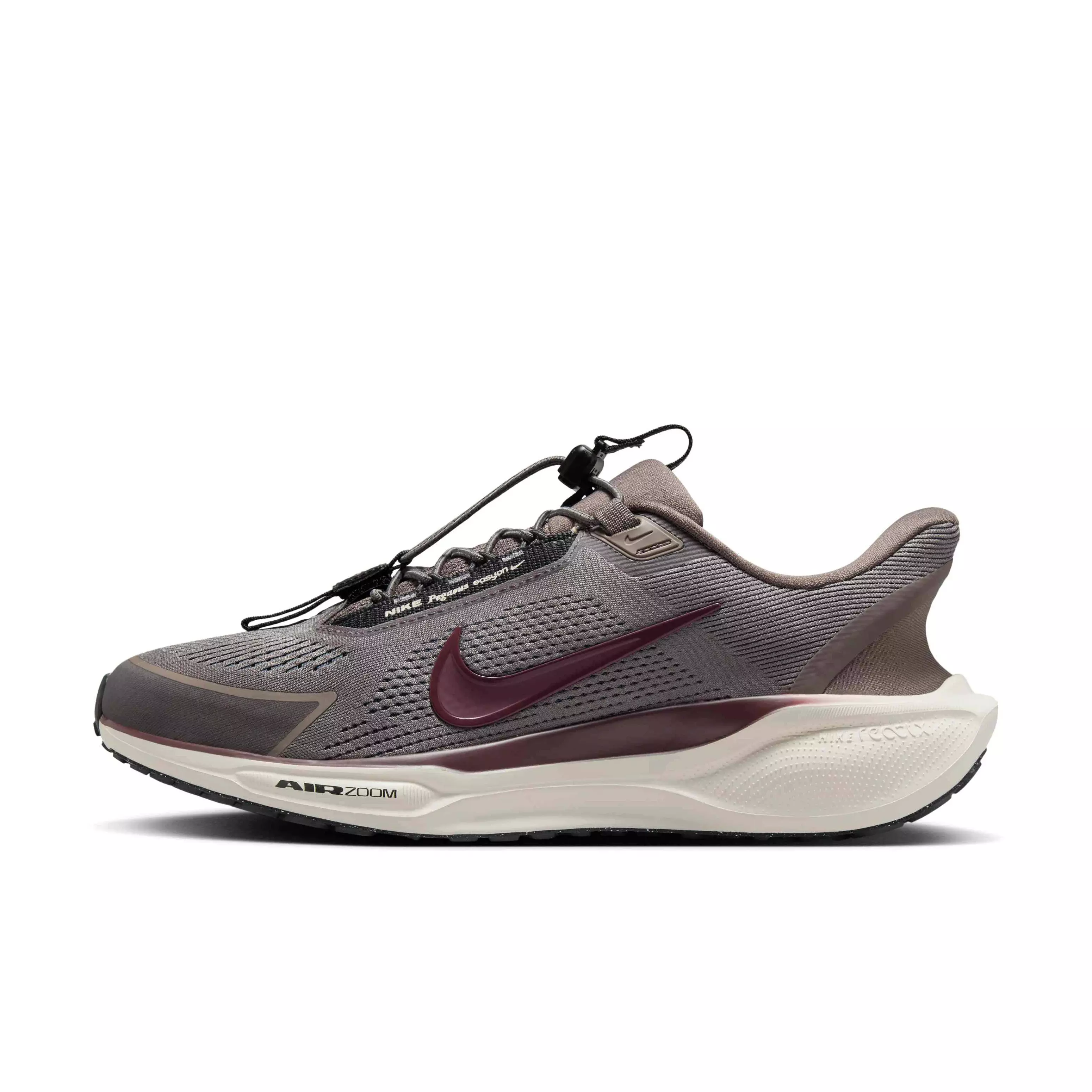 Nike Pegasus EasyOn "Cave Stone/Dark Smoke Grey/Lt Brown/Burgundy Crush" Men's Running Shoe - STONE/DK GREY/LT BROWN/BURGUNDY