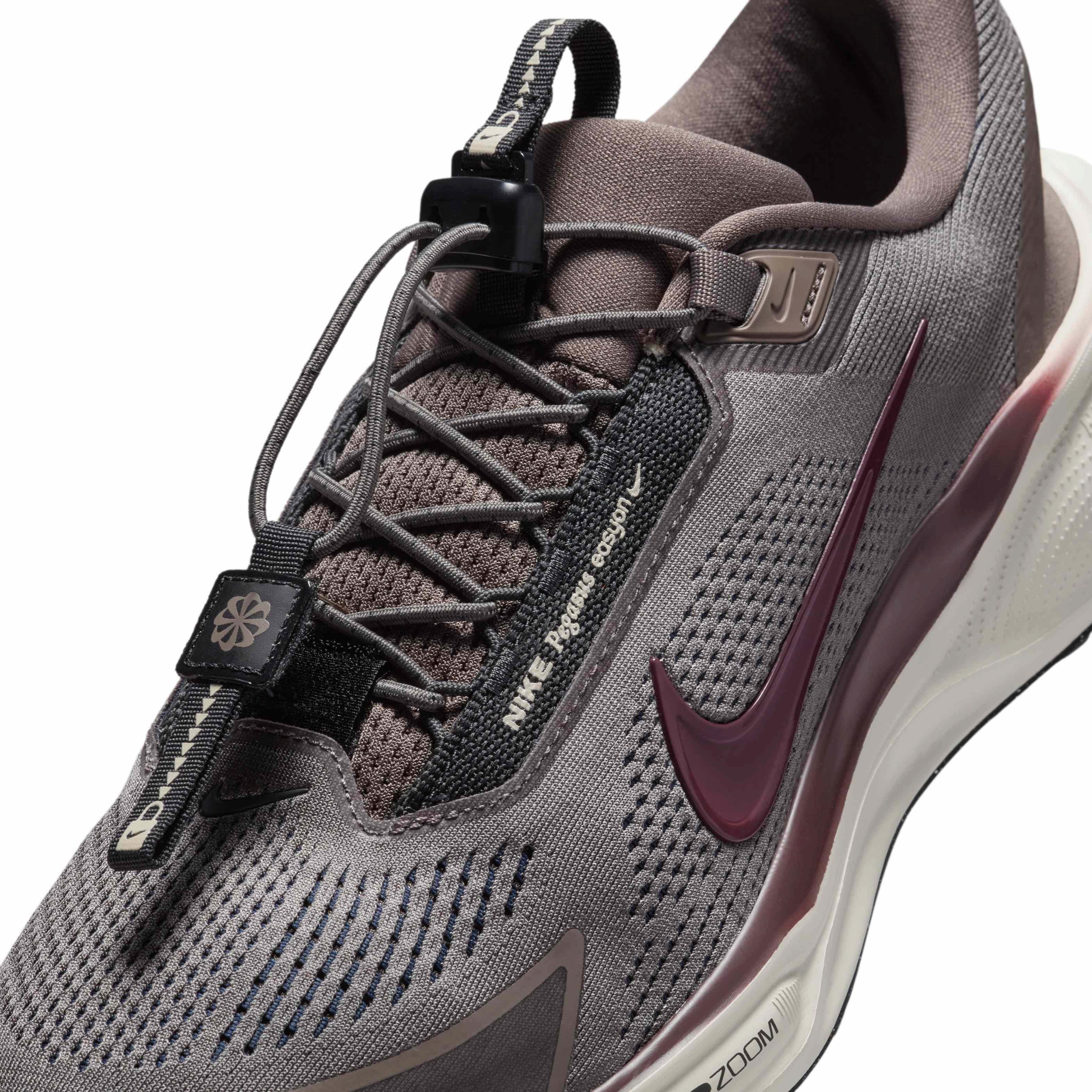 Nike Pegasus EasyOn "Cave Stone/Dark Smoke Grey/Lt Brown/Burgundy Crush" Men's Running Shoe - STONE/DK GREY/LT BROWN/BURGUNDY Thumbnail View 7