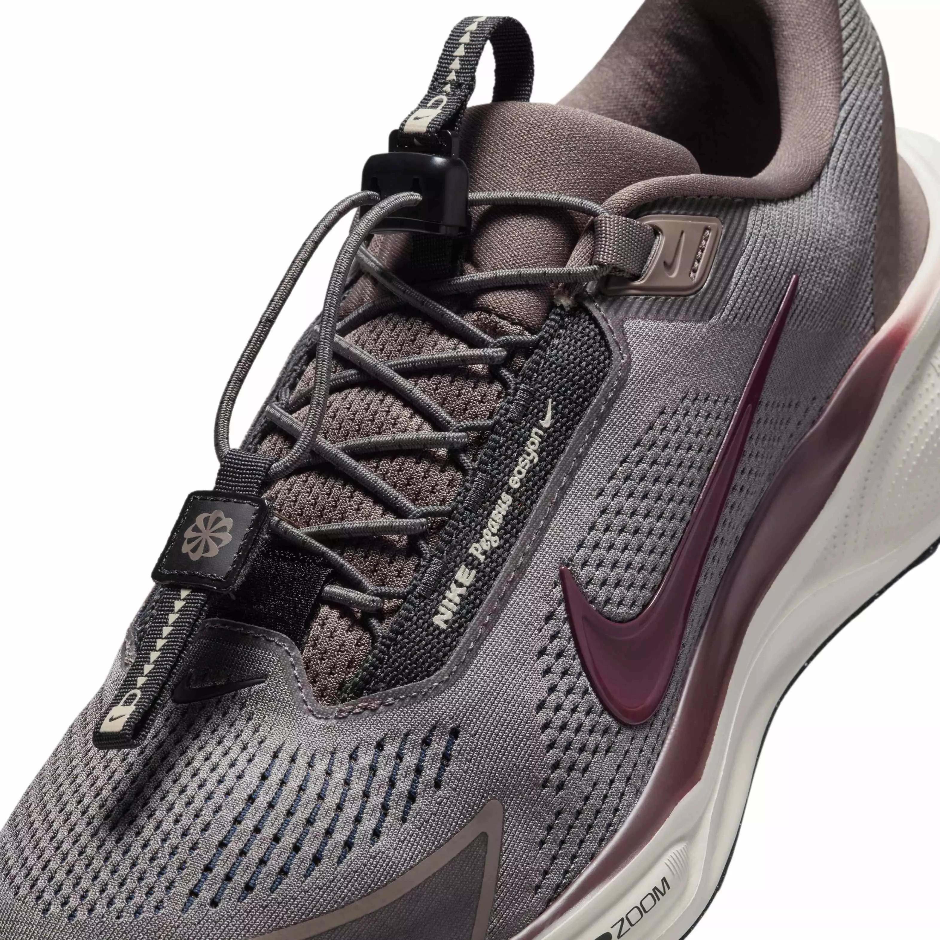 Nike Pegasus EasyOn "Cave Stone/Dark Smoke Grey/Lt Brown/Burgundy Crush" Men's Running Shoe - STONE/DK GREY/LT BROWN/BURGUNDY