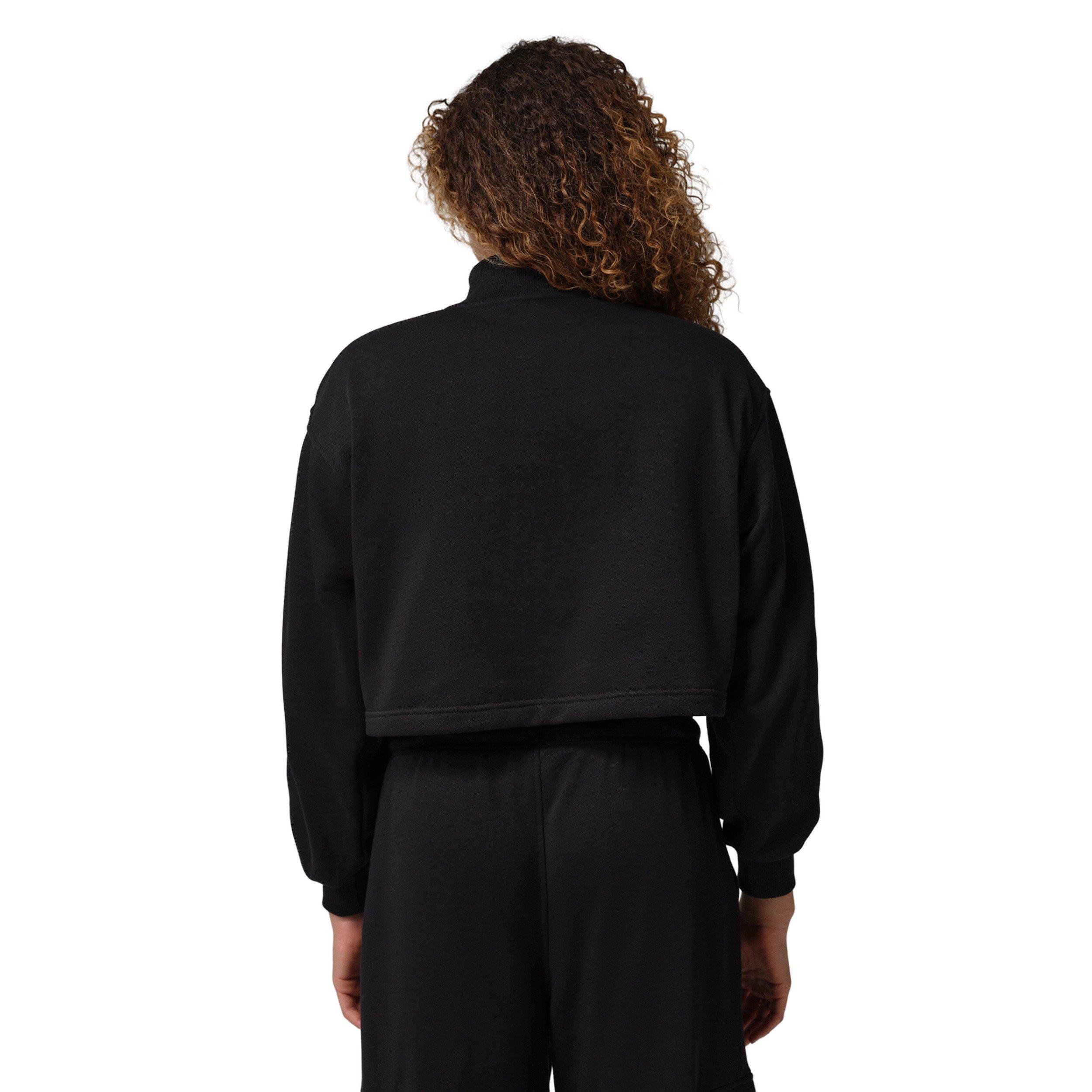 Jordan Women's Brooklyn Fleece 1/4-Zip Hike Mike Top - Black - BLACK Thumbnail View 2