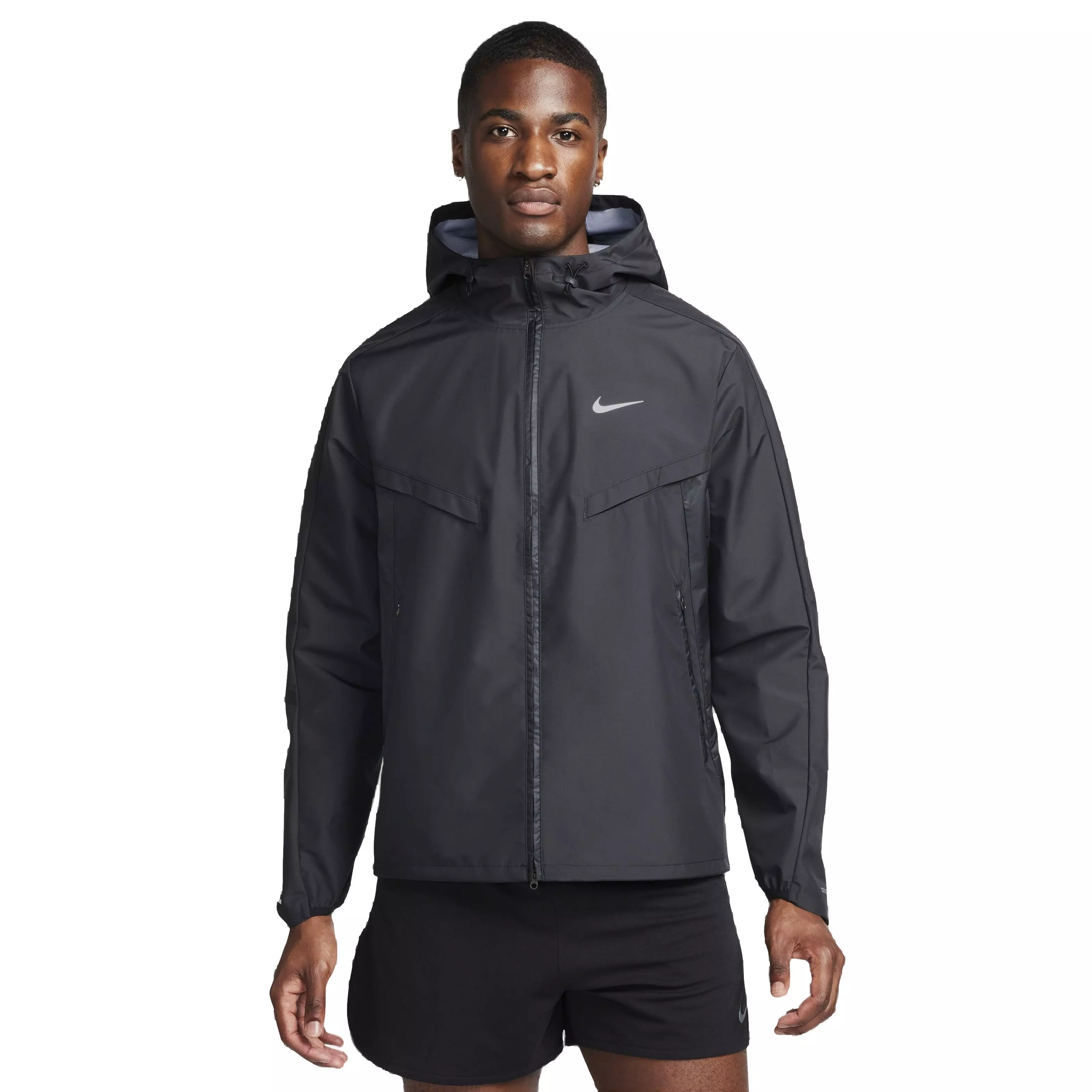 Nike Men's Sportswear Woven Hooded Windrunner Jacket -Black/Green - Hibbett