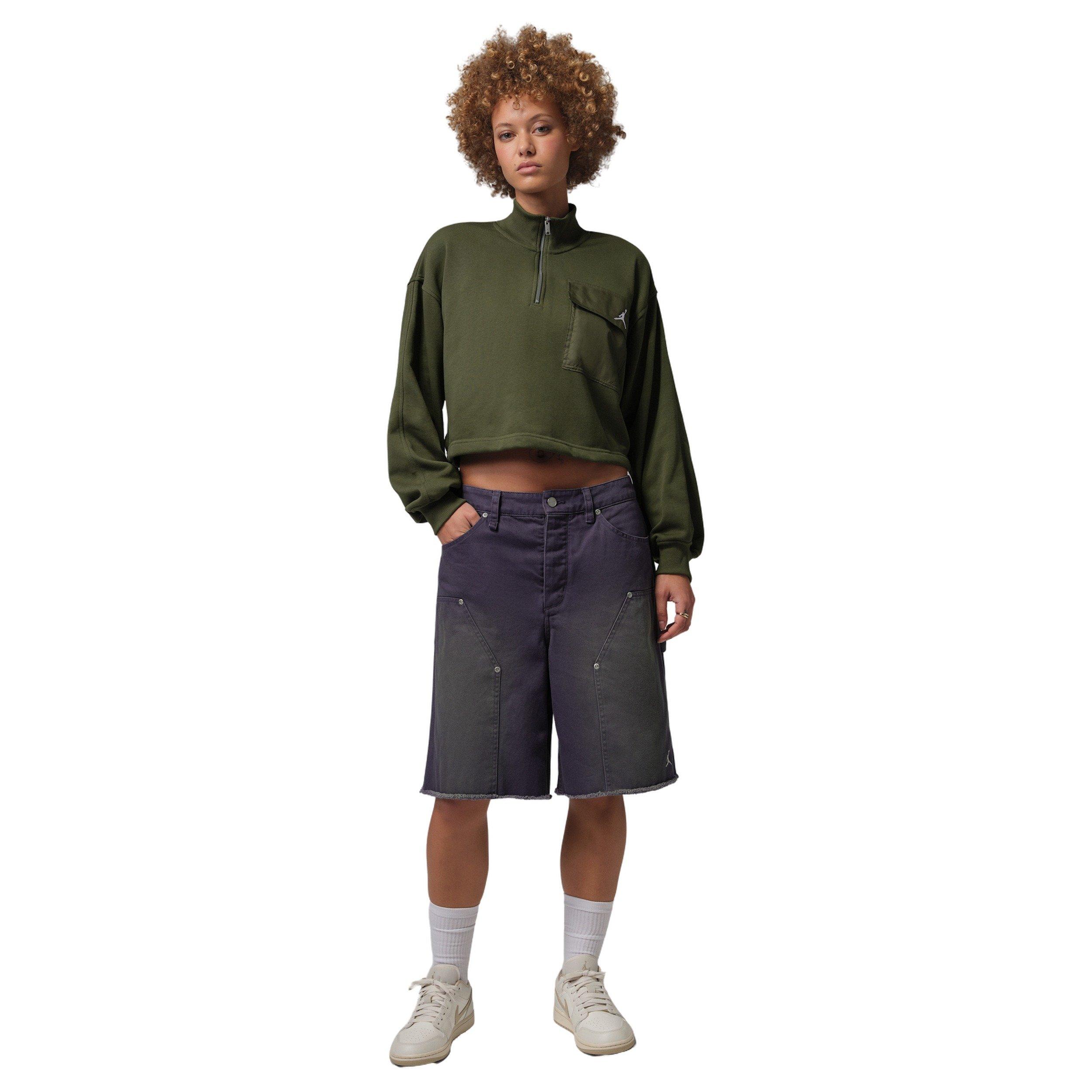 Jordan Women's Brooklyn Fleece 1/4-Zip Hike Mike Top - Green - GREEN Thumbnail View 5