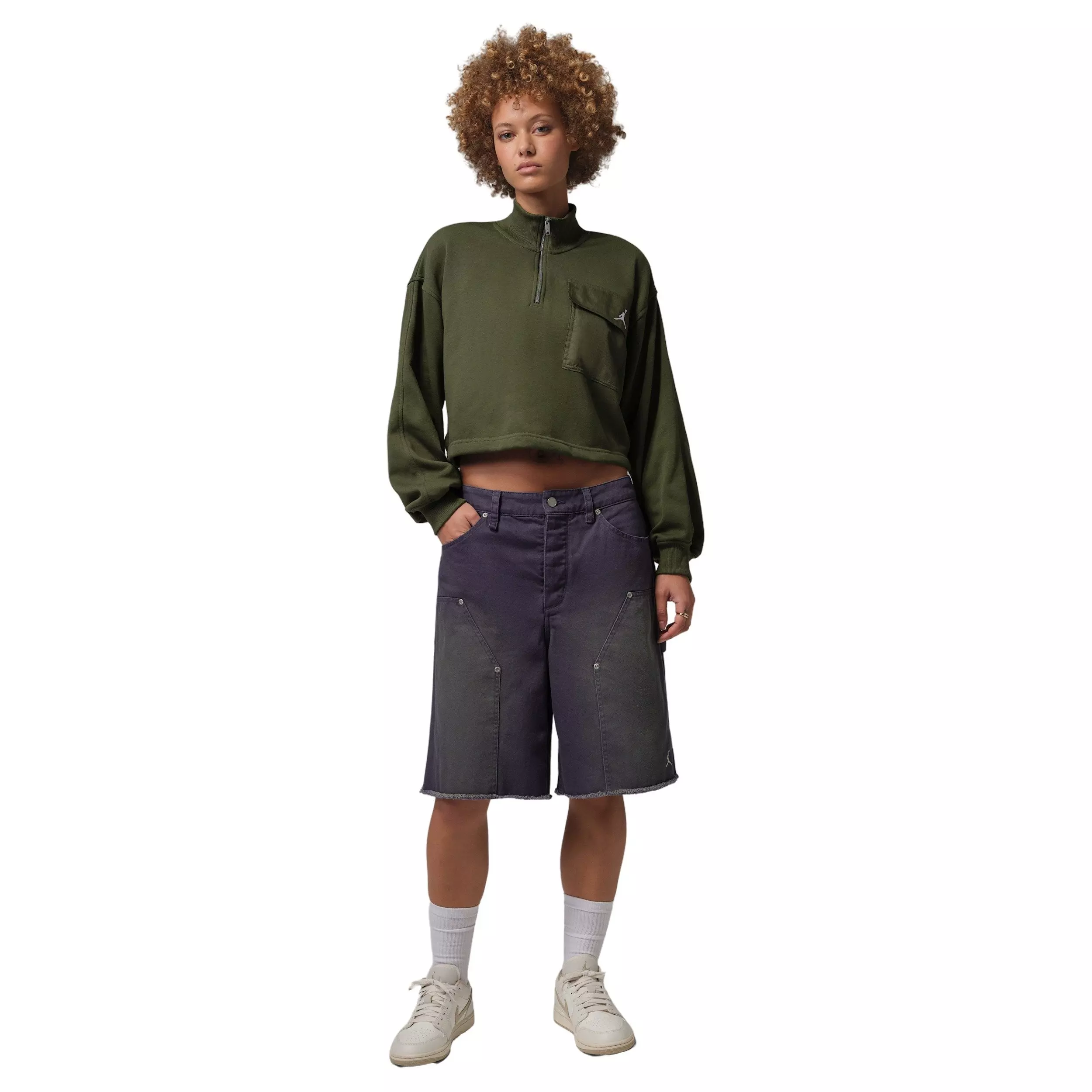 Jordan Women's Brooklyn Fleece 1/4-Zip Hike Mike Top - Green - GREEN