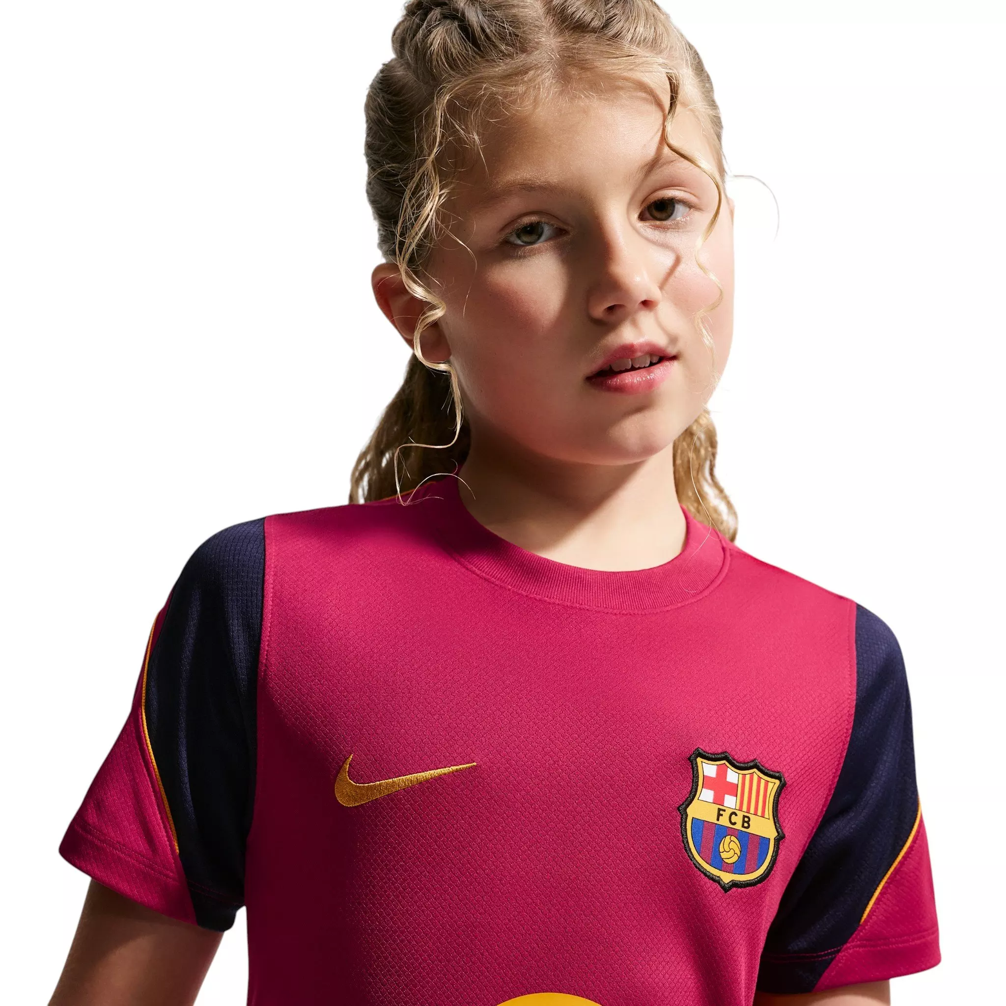 Nike Big Kids' FC Barcelona Strike Soccer Dri-FIT Short Sleeve Top - Red - RED