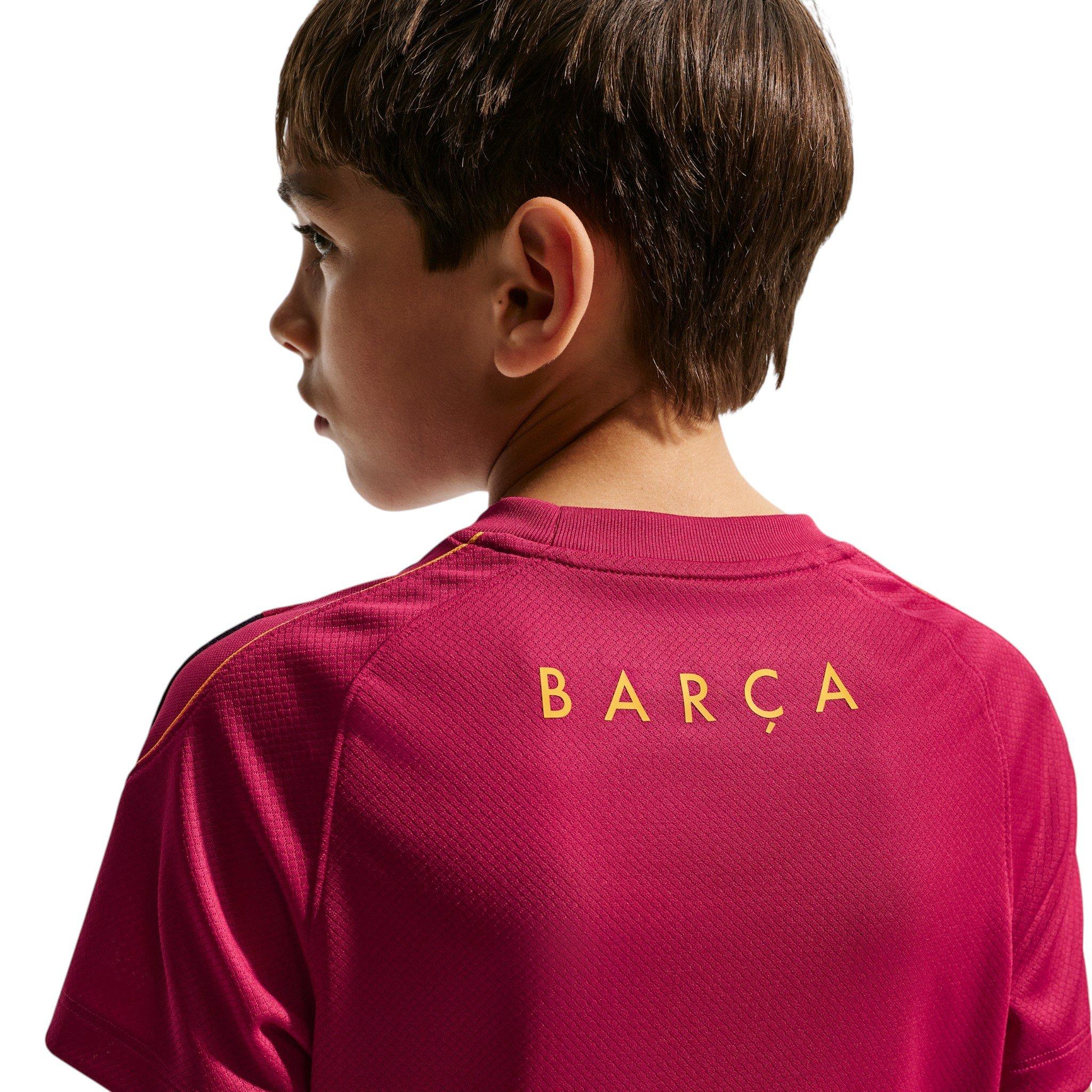 Nike Big Kids' FC Barcelona Strike Soccer Dri-FIT Short Sleeve Top - Red - RED