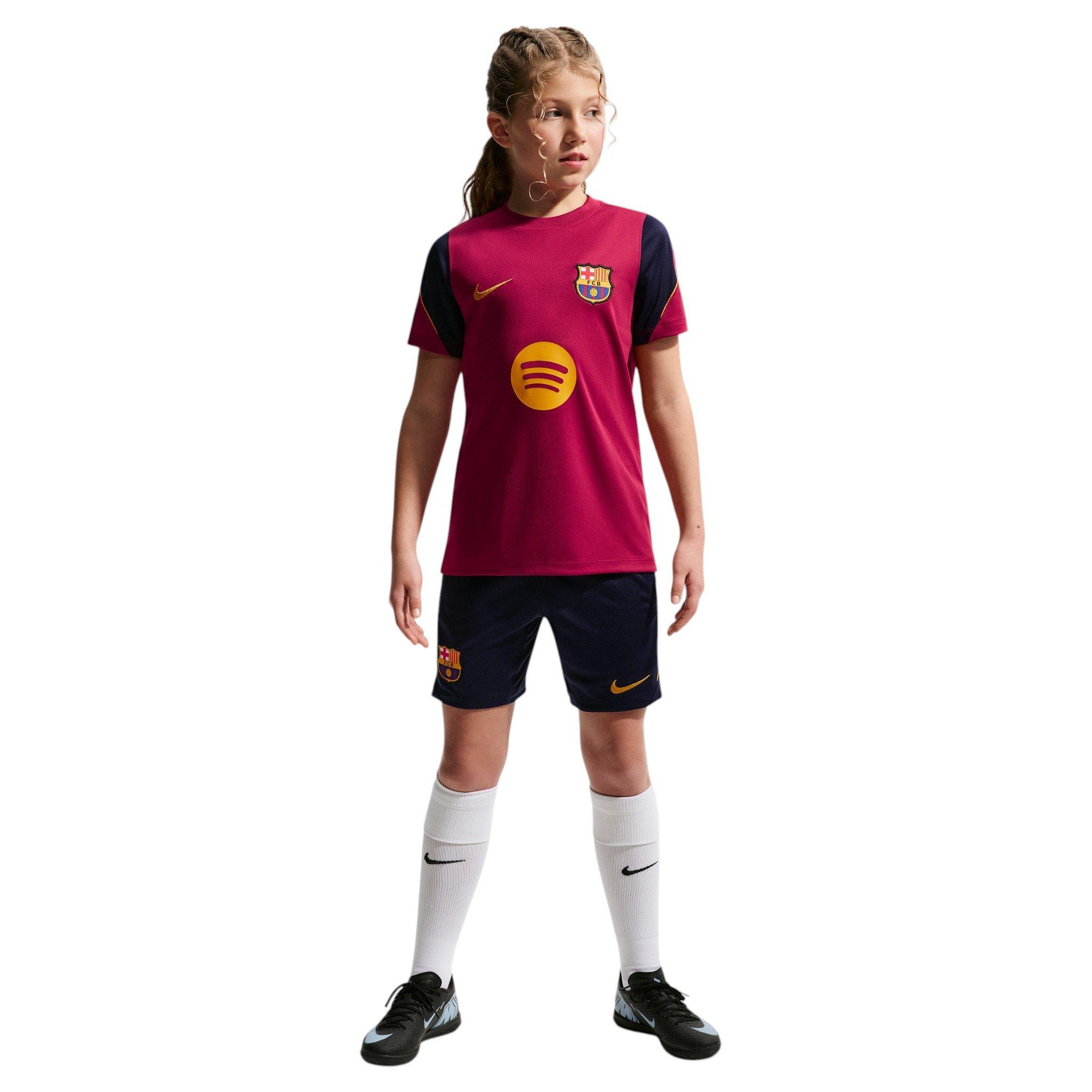 Nike Big Kids' FC Barcelona Strike Soccer Dri-FIT Short Sleeve Top - Red - RED