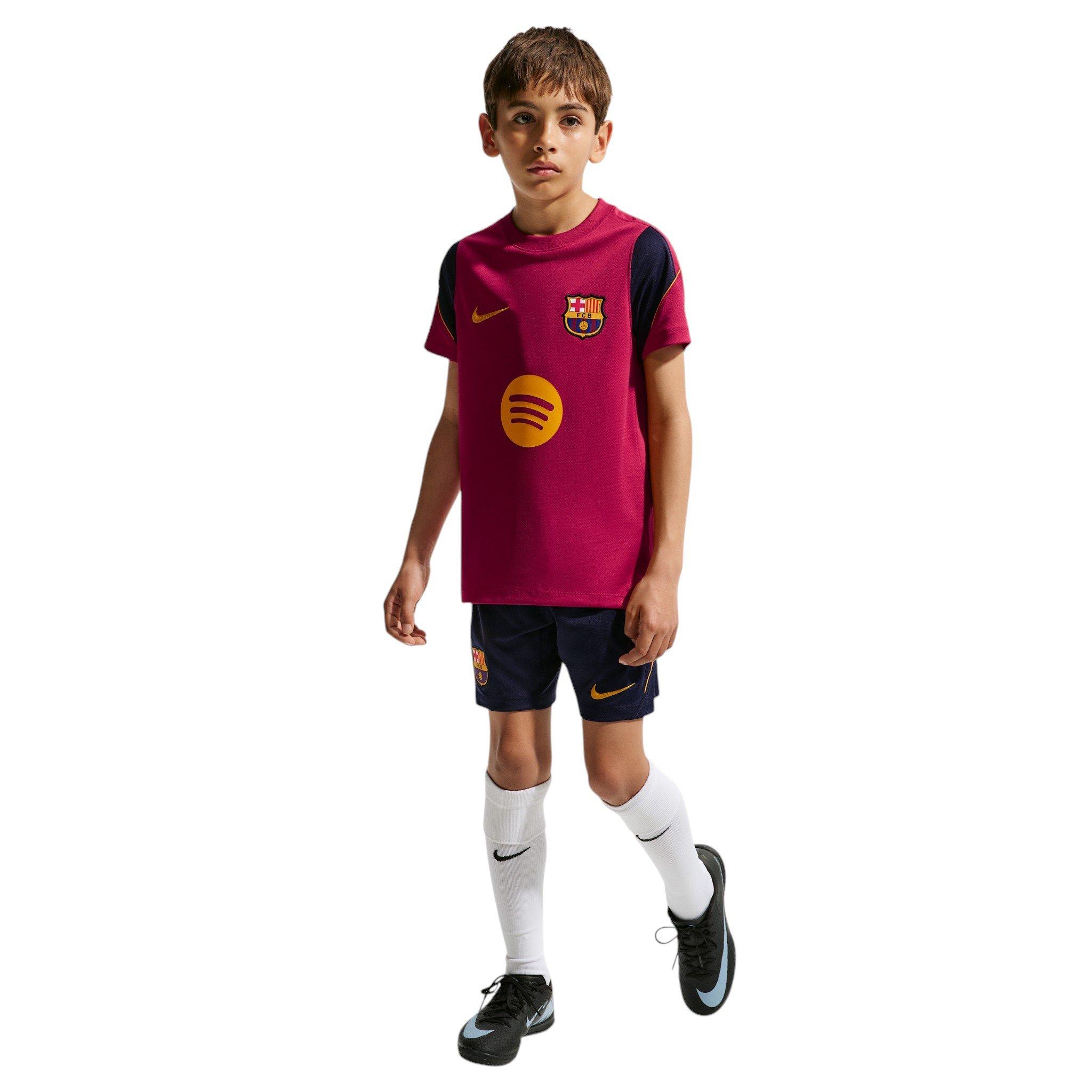 Nike Big Kids' FC Barcelona Strike Soccer Dri-FIT Short Sleeve Top - Red - RED
