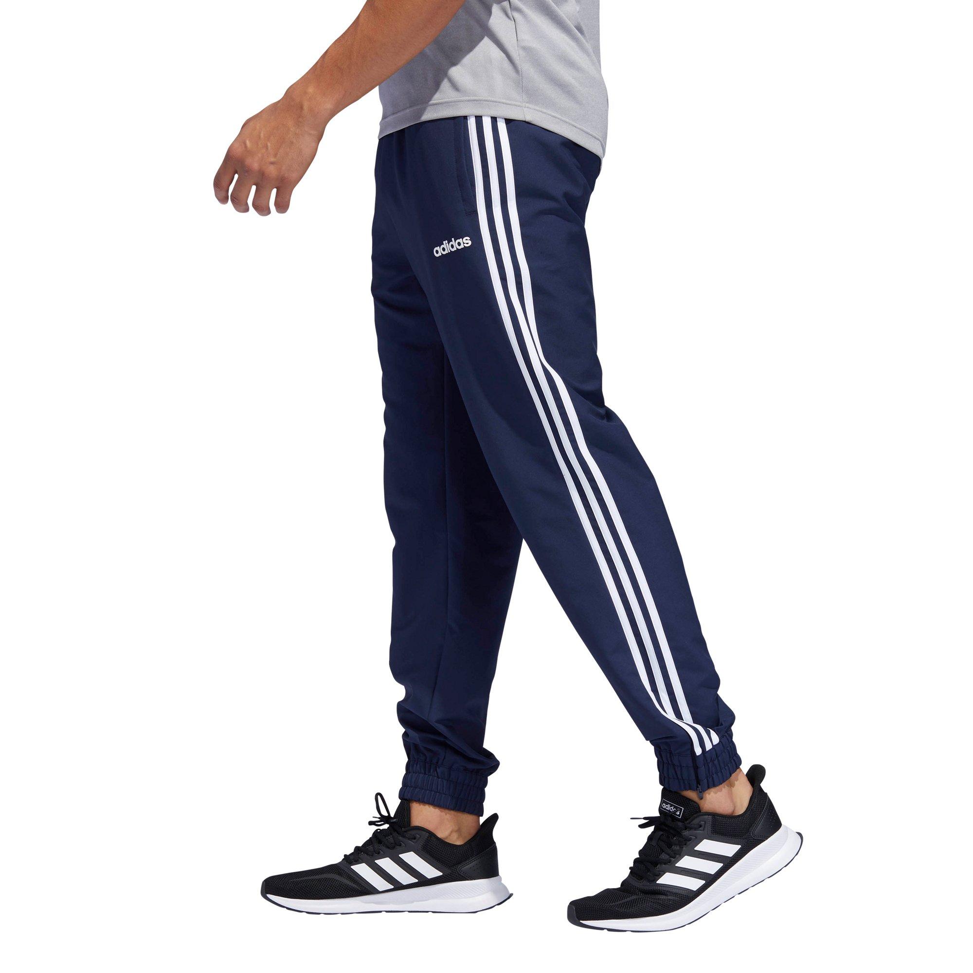 adidas 3 stripe joggers blue