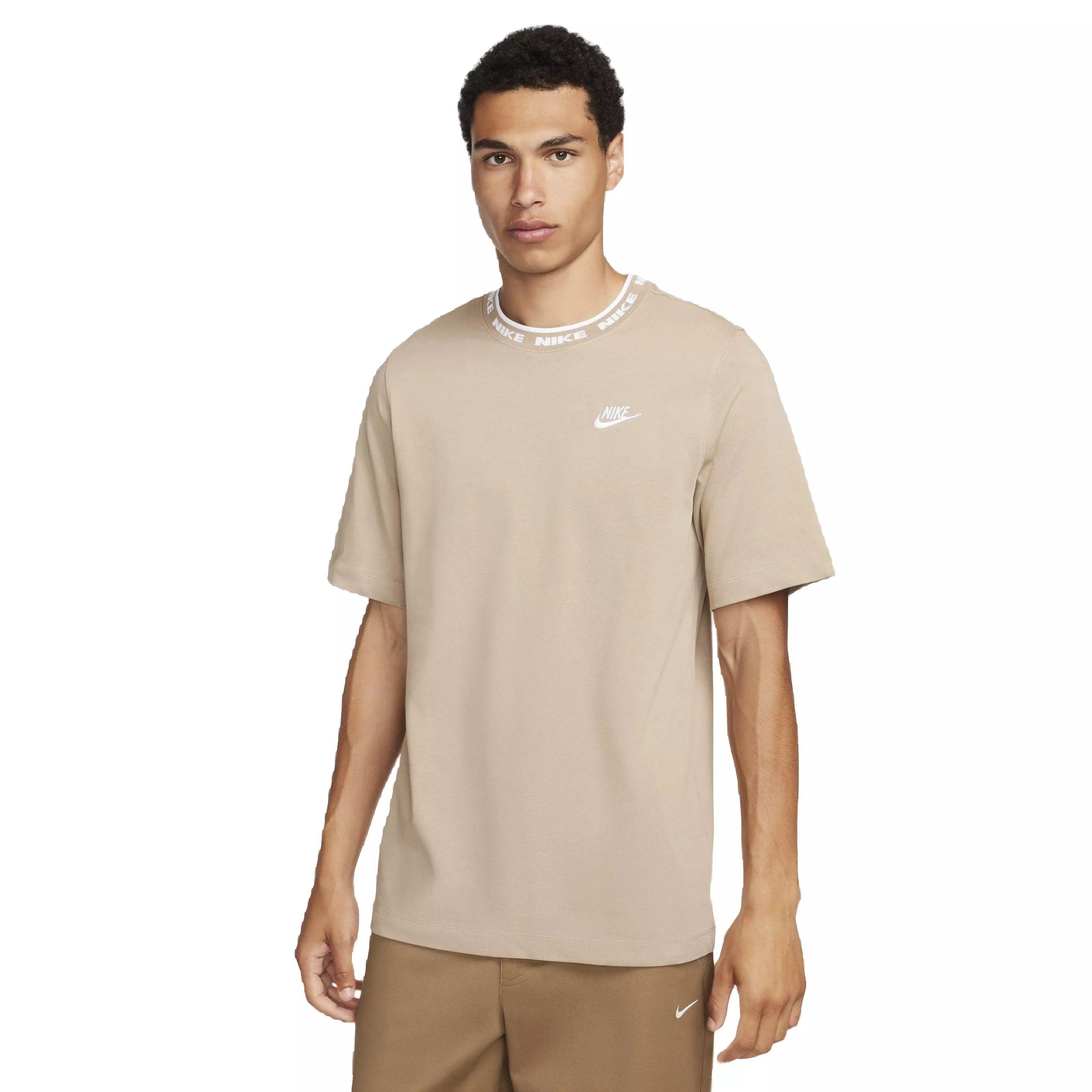 Nike Men's Sportswear Club LBR Short-Sleeve Top -Brown - BROWN