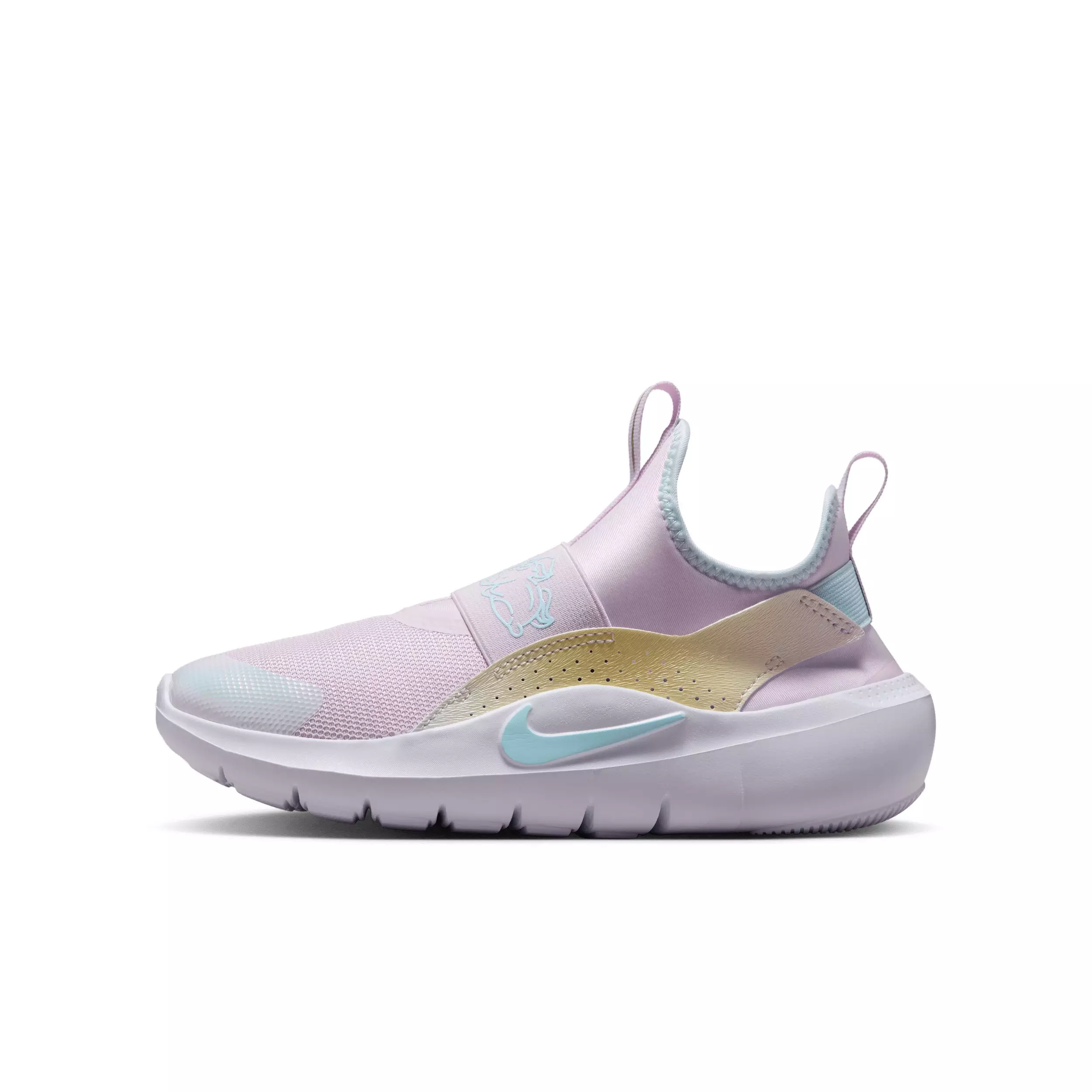 Nike Flex Runner 4 "Bleached Lilac/White/Glacier Blue" Grade School Girls' Running Shoe - LILAC/WHITE/BLUE