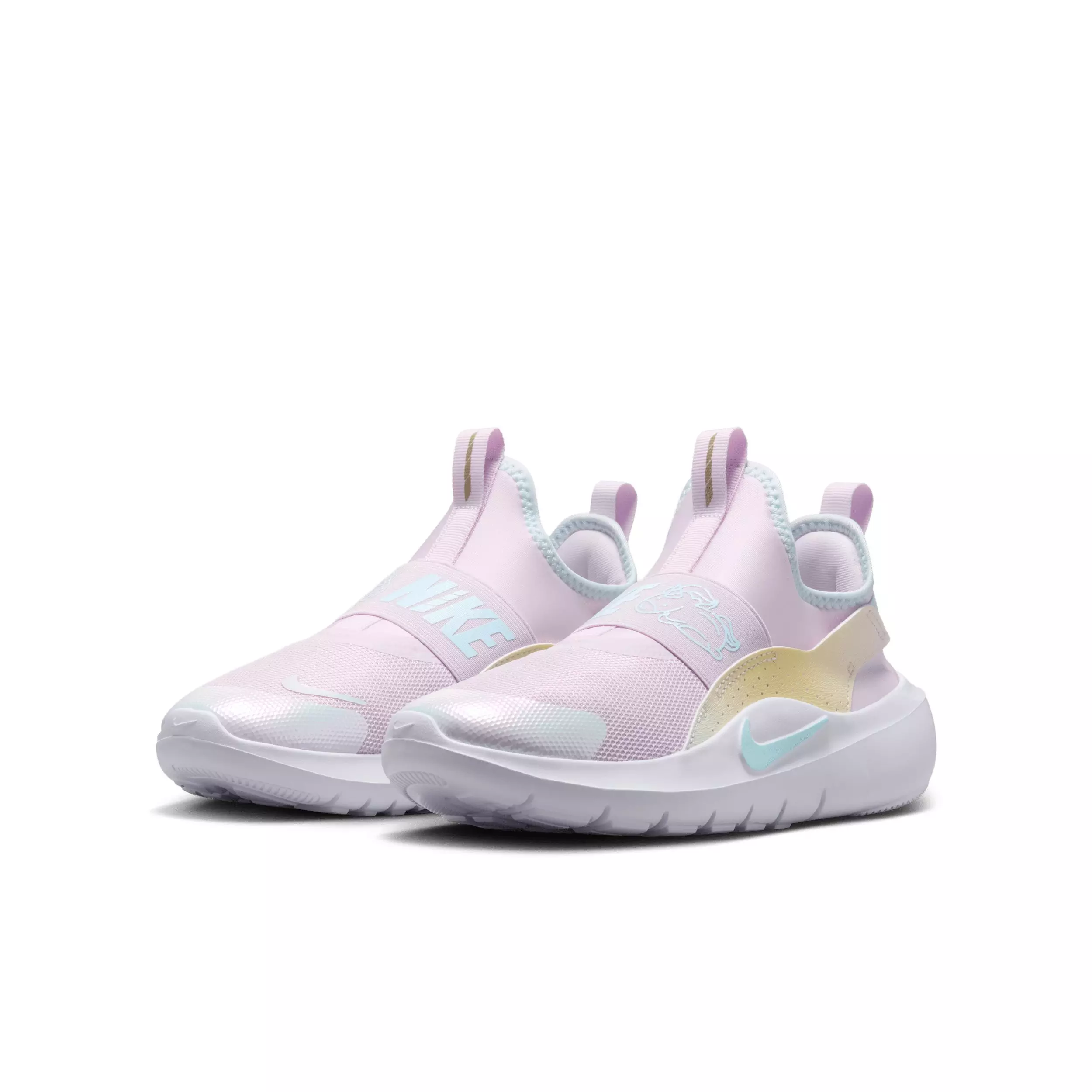 Nike Flex Runner 4 "Bleached Lilac/White/Glacier Blue" Grade School Girls' Running Shoe - LILAC/WHITE/BLUE