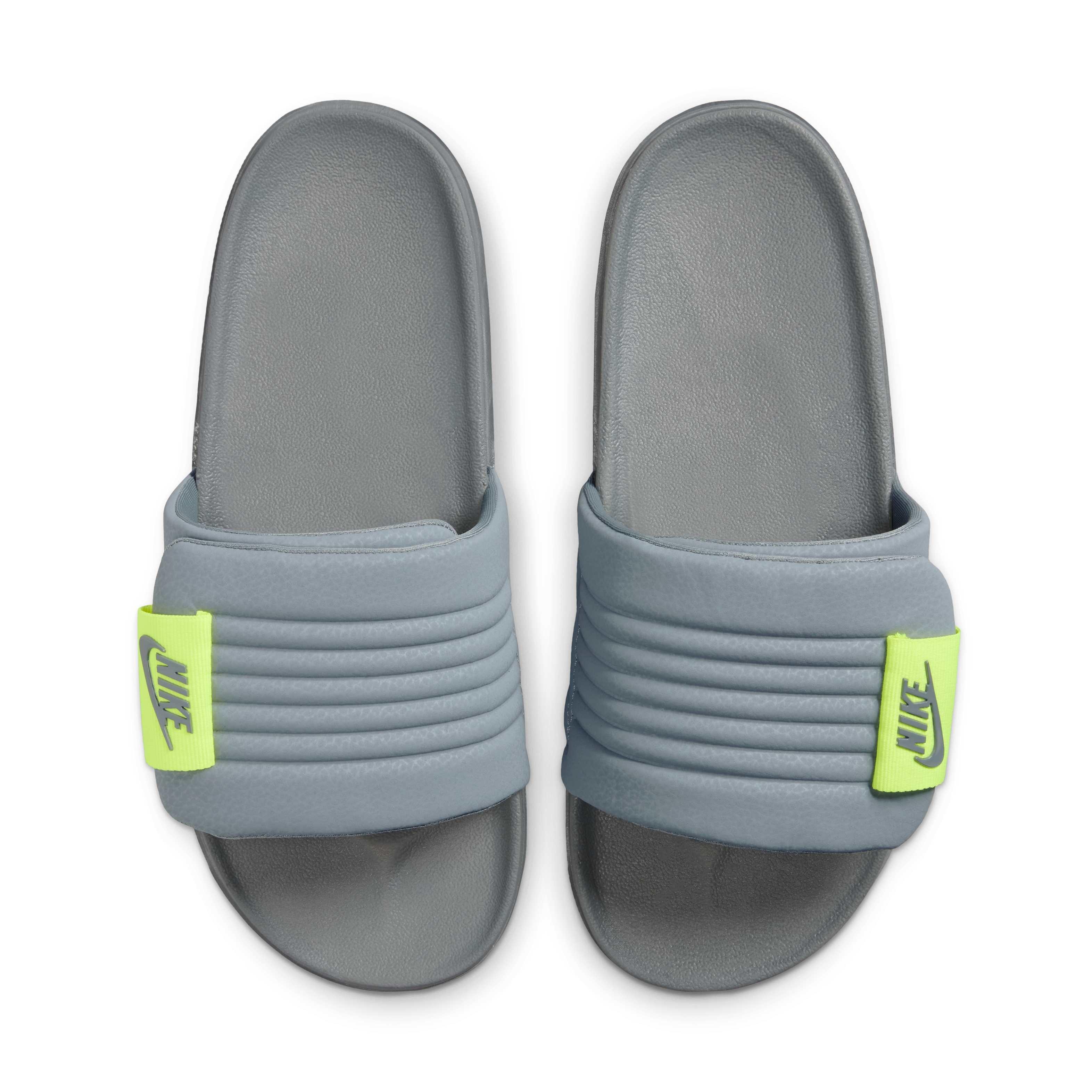 Nike Offcourt Adjust "Cool Grey/Volt/Cool Grey" Men's Slide - GREY/VOLT/GREY Thumbnail View 4