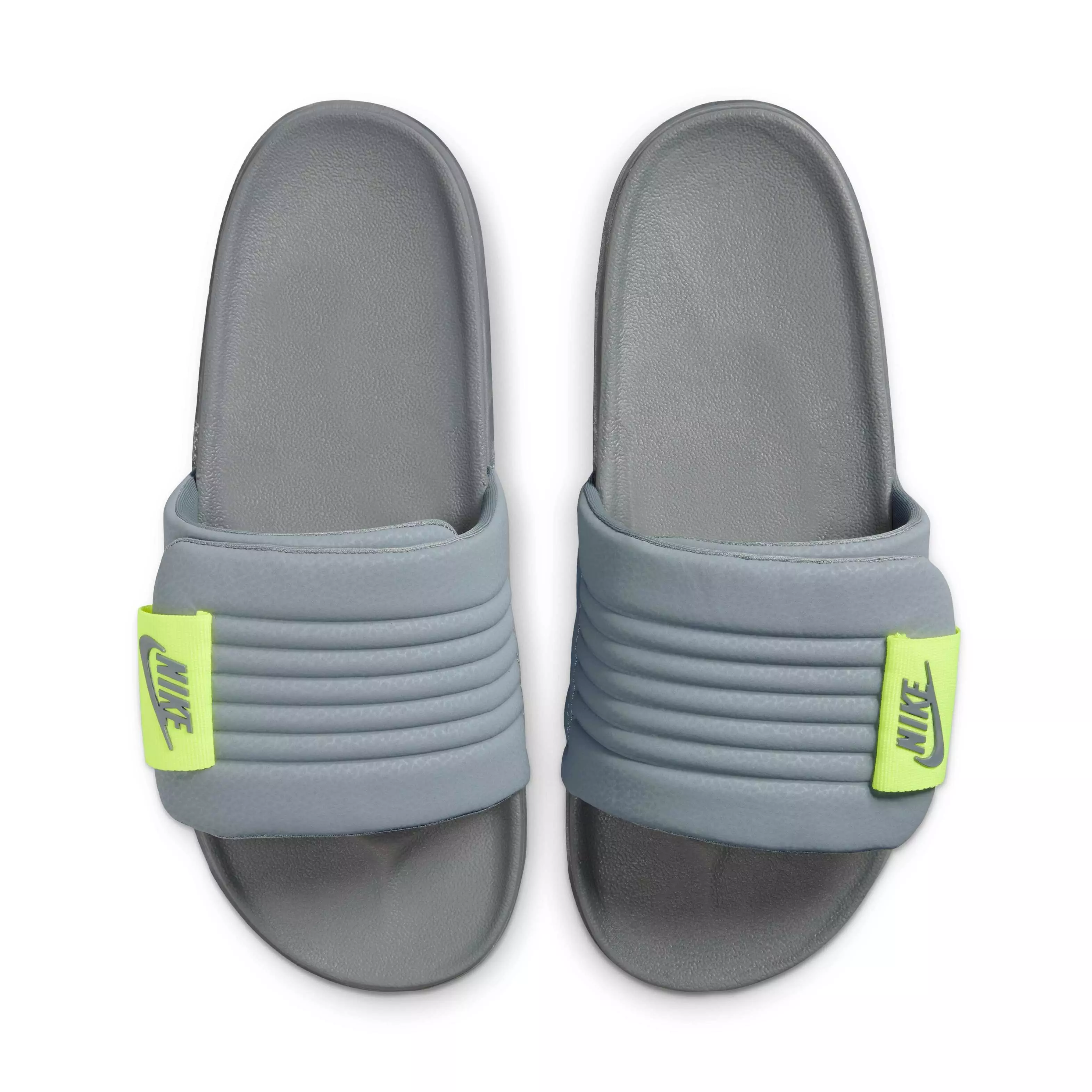 Nike Offcourt Adjust "Cool Grey/Volt/Cool Grey" Men's Slide - GREY/VOLT/GREY
