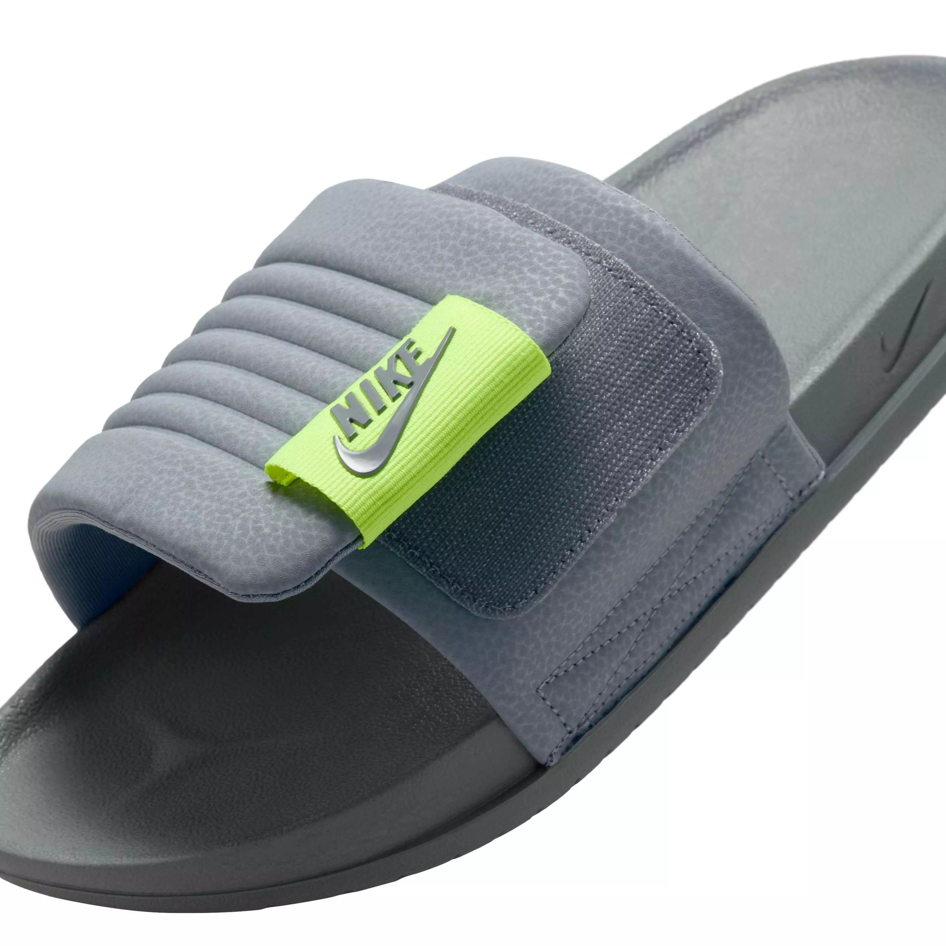 Nike Offcourt Adjust "Cool Grey/Volt/Cool Grey" Men's Slide - GREY/VOLT/GREY