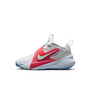 Nike Team Hustle D 12 "Off White/Aurora Blue/Pink/Arctic Green" Preschool Boys' Basketball Shoe - OFF WHITE/BLUE/PINK/GREEN
