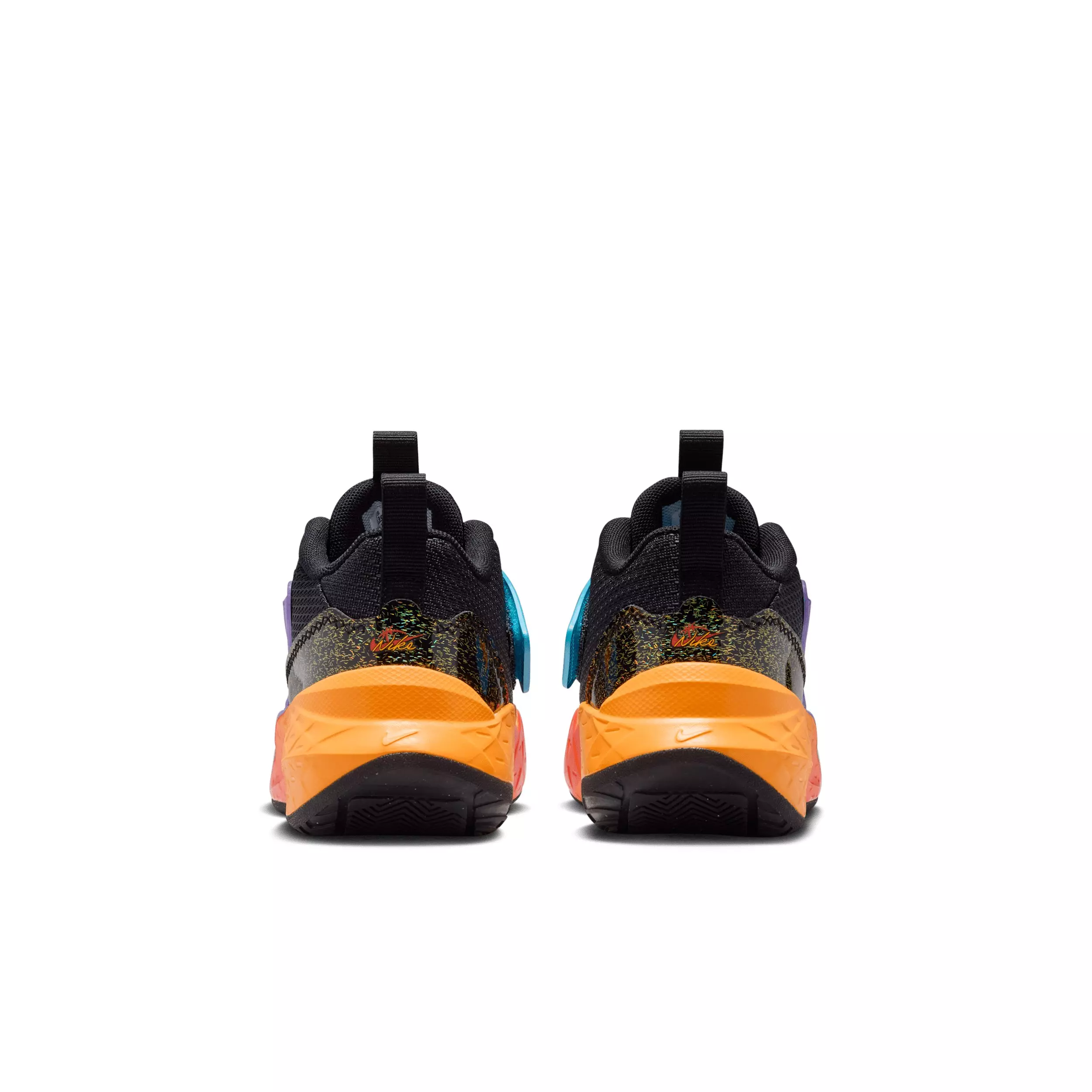 Nike Team Hustle D 12 "Black/Laser Orange/Action Grape/White" Preschool Boys' Basketball Shoe - BLACK/ORANGE/GRAPE/WHITE