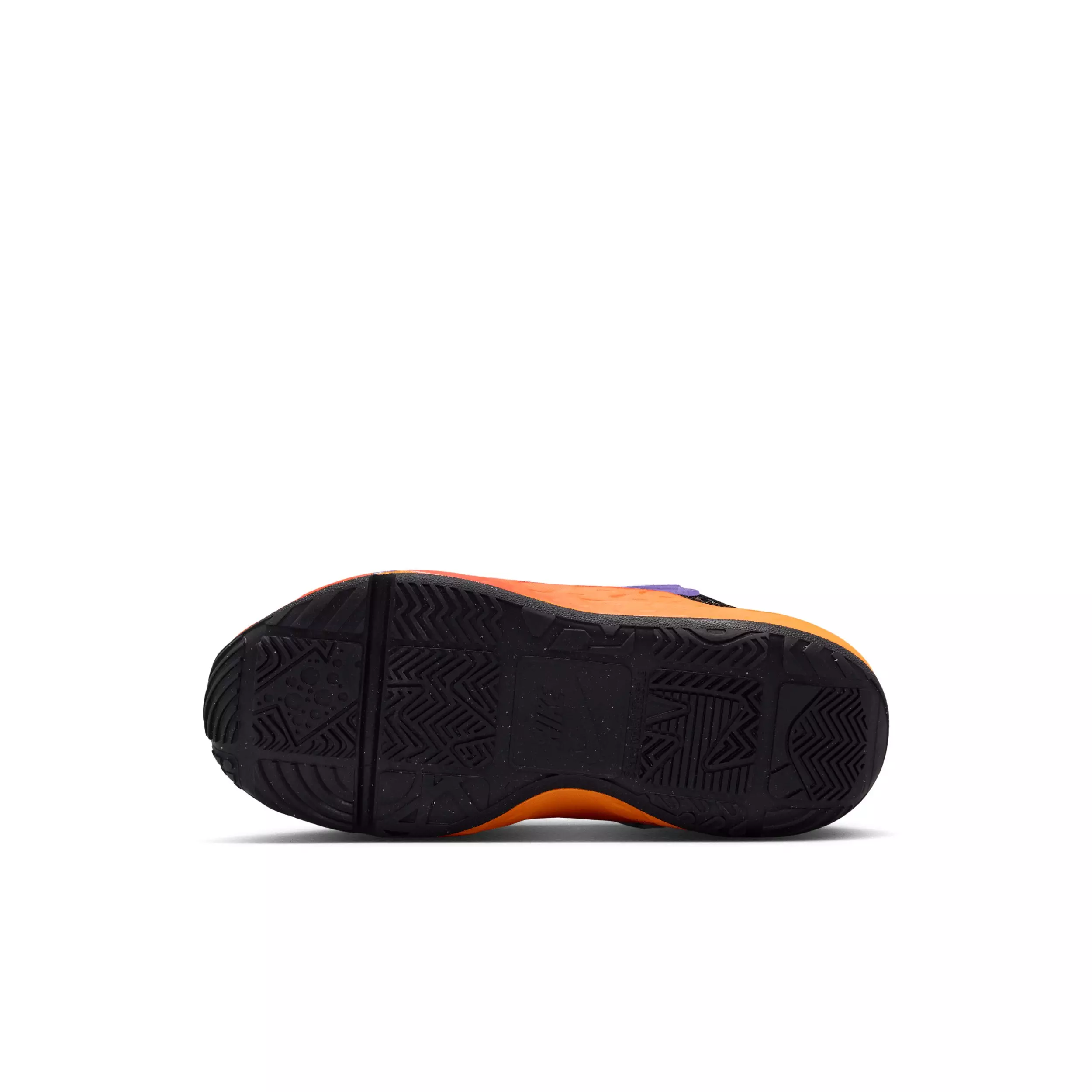 Nike Team Hustle D 12 "Black/Laser Orange/Action Grape/White" Preschool Boys' Basketball Shoe - BLACK/ORANGE/GRAPE/WHITE